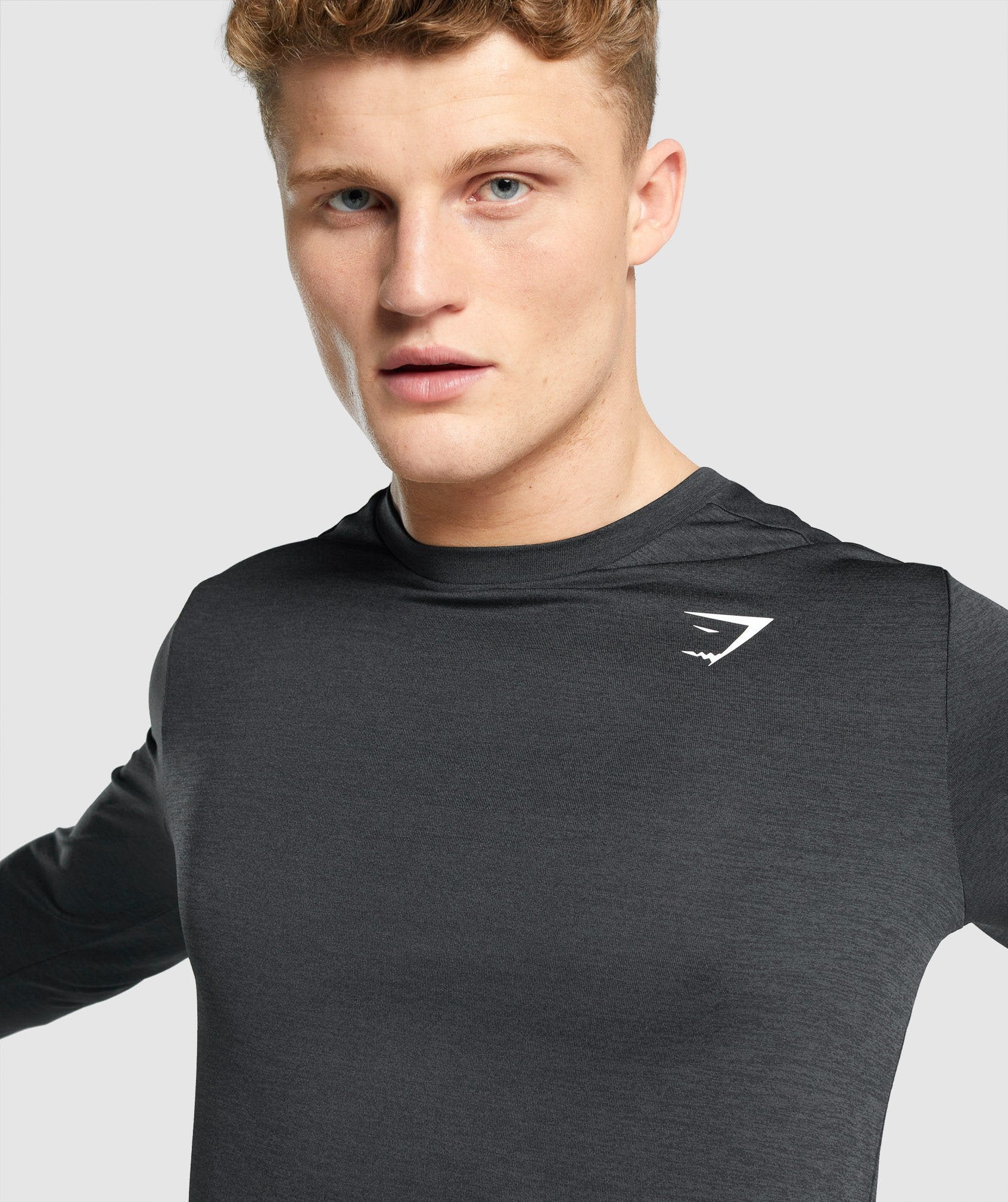Arrival Marl Long Sleeve T-Shirt in Black Marl - view 5