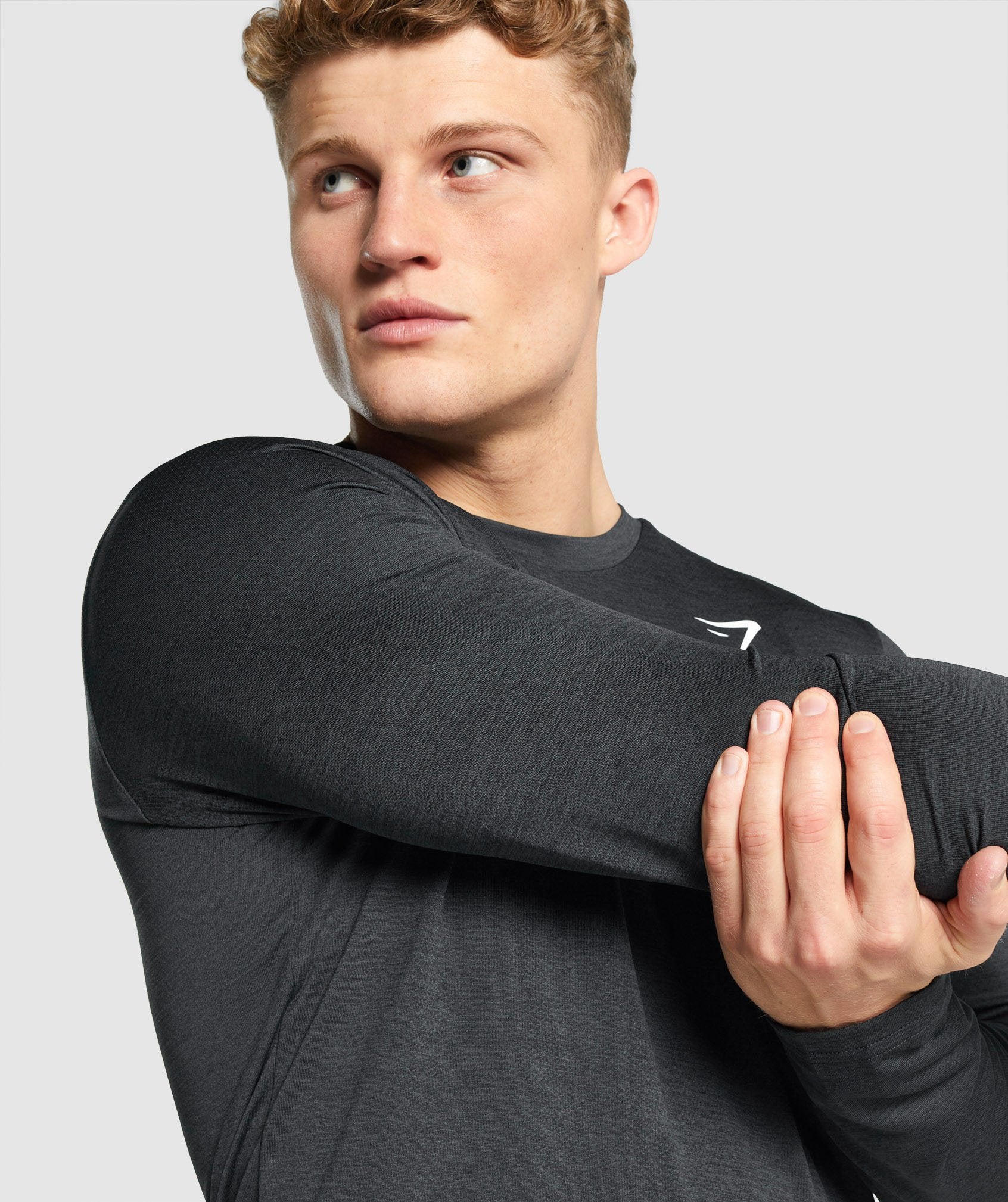 Arrival Marl Long Sleeve T-Shirt in Black Marl - view 6