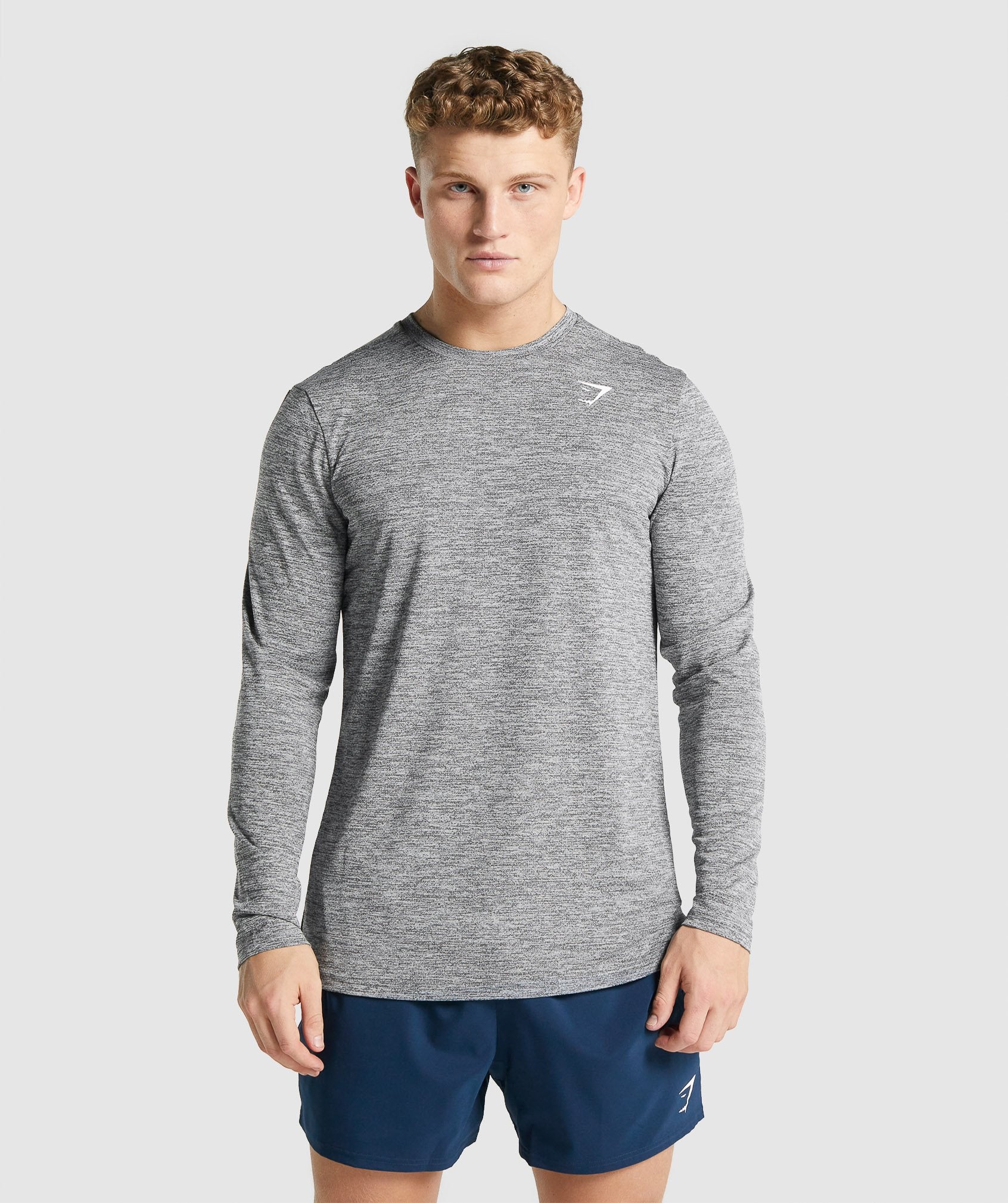 Arrival Marl Long Sleeve T-Shirt in Charcoal Marl - view 1
