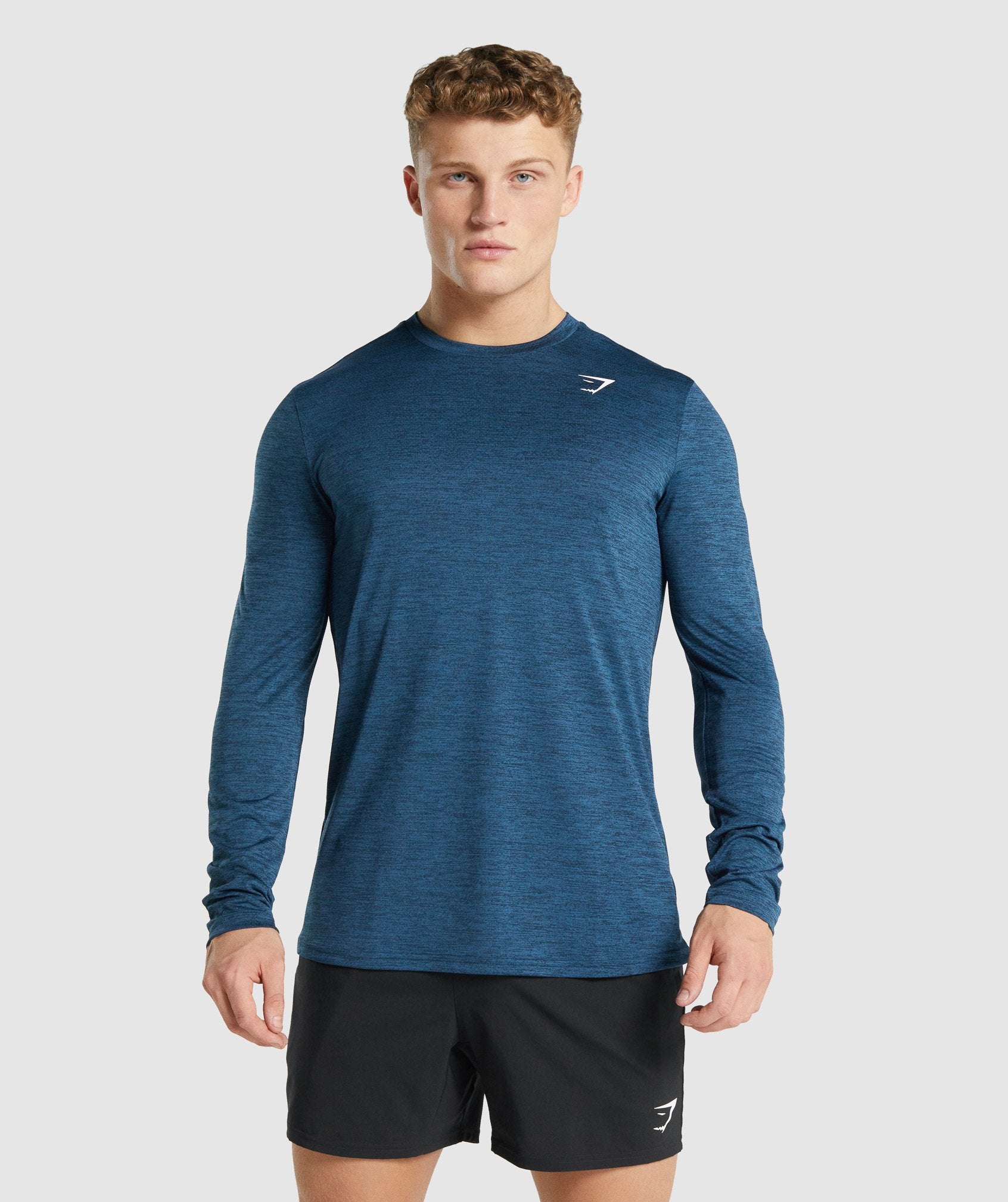 Arrival Marl Long Sleeve T-Shirt in Navy Marl - view 1