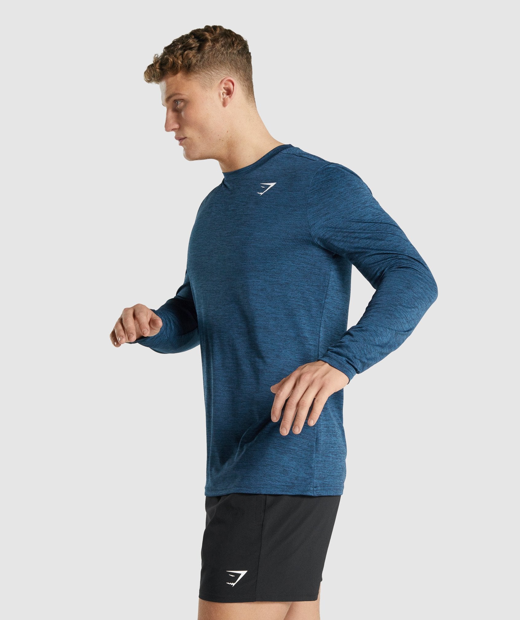 Arrival Marl Long Sleeve T-Shirt in Navy Marl - view 2