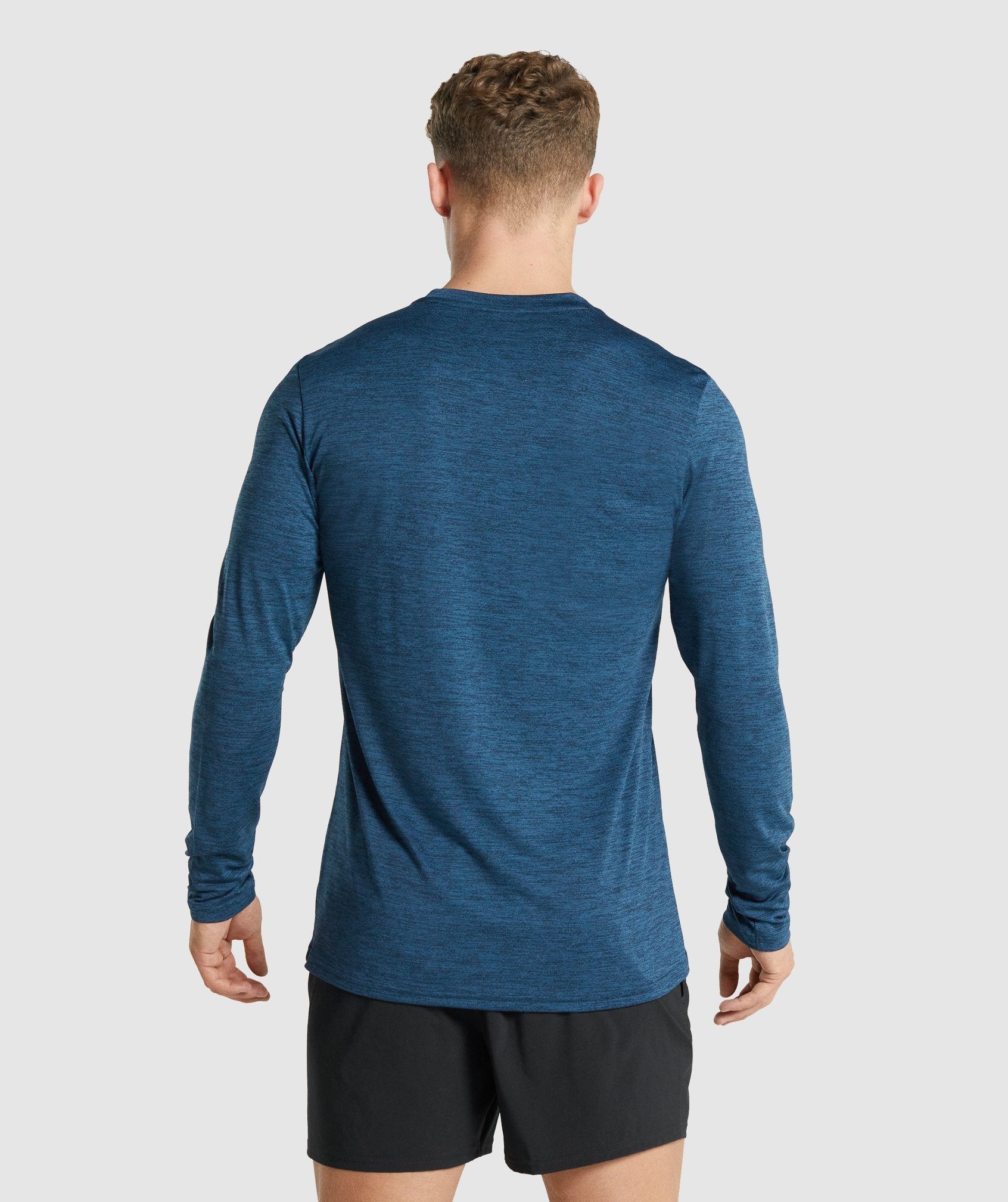 Arrival Marl Long Sleeve T-Shirt in Navy Marl - view 3