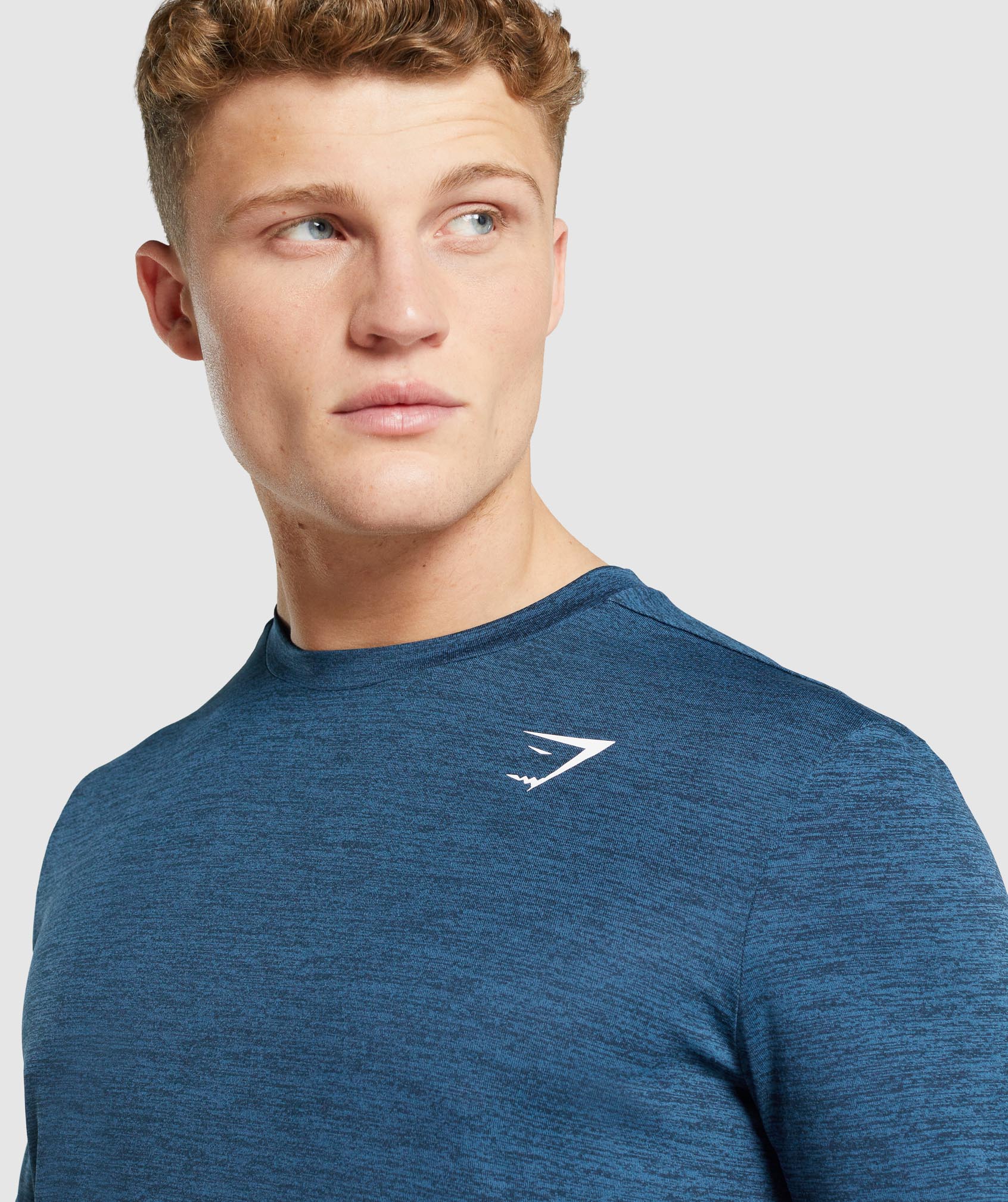 Arrival Marl Long Sleeve T-Shirt in Navy Marl - view 4