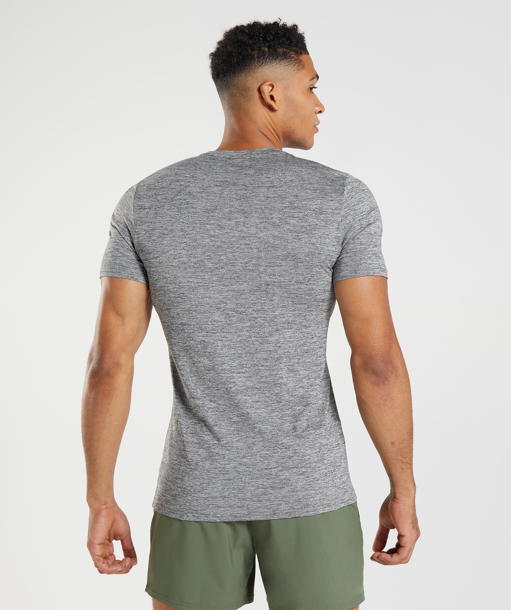 Gymshark Mens Light Grey Athletic Compression Short Sleeve Shirt Size -  beyond exchange