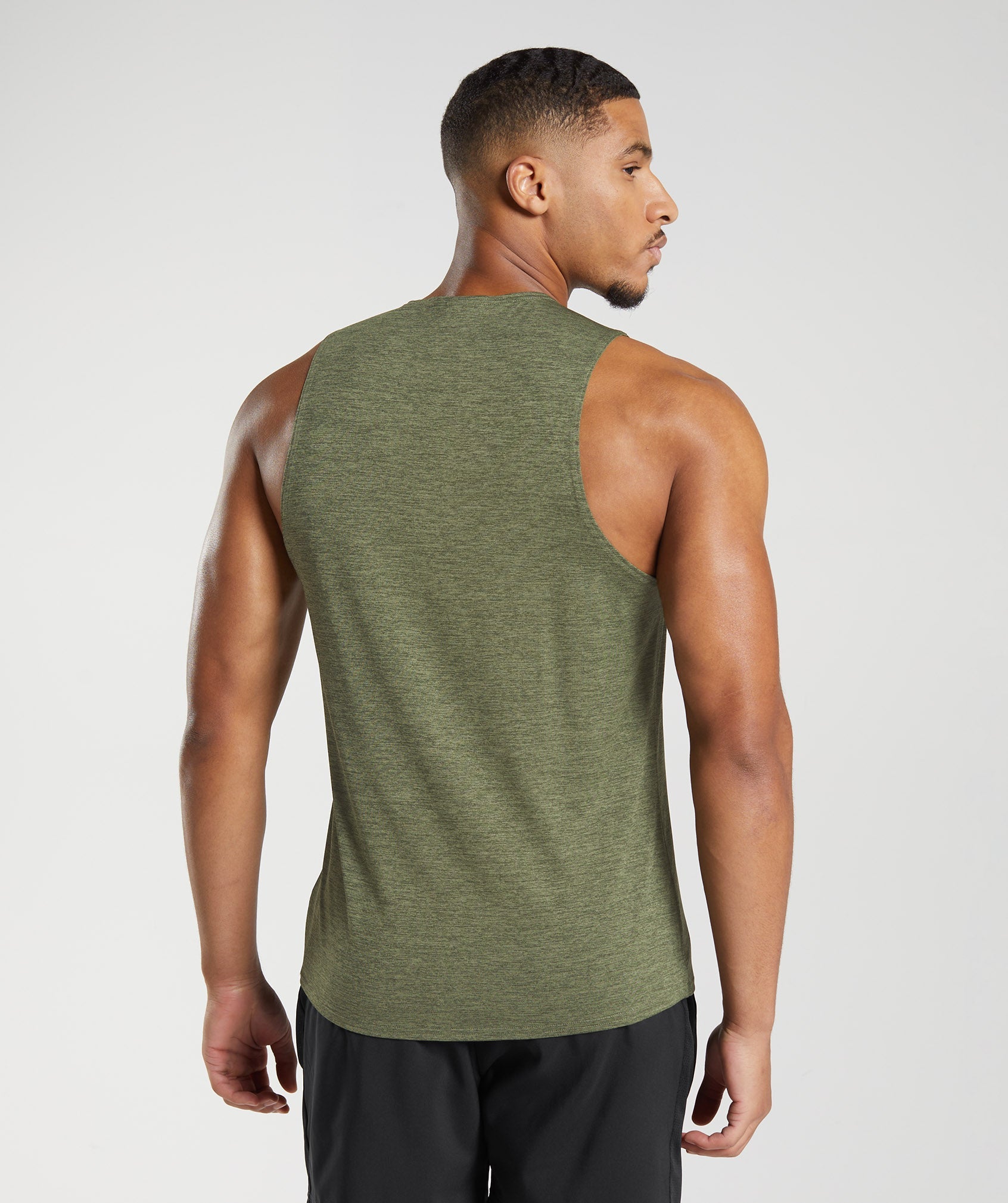 Gymshark Arrival Slim Marl Tank - Core Olive/Kalamata Olive Marl | Gymshark