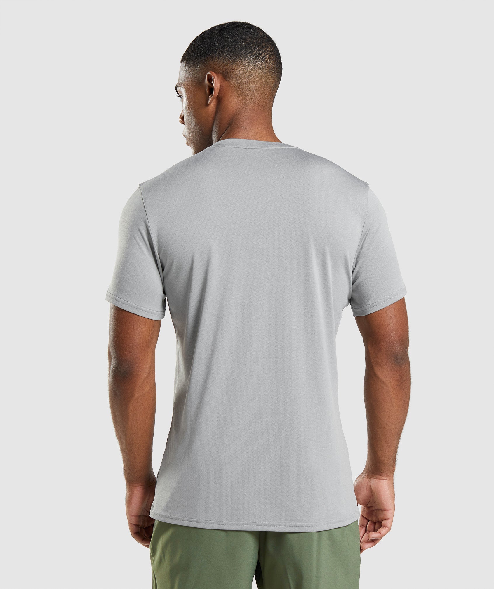 Gymshark Mens Light Grey Athletic Compression Short Sleeve Shirt