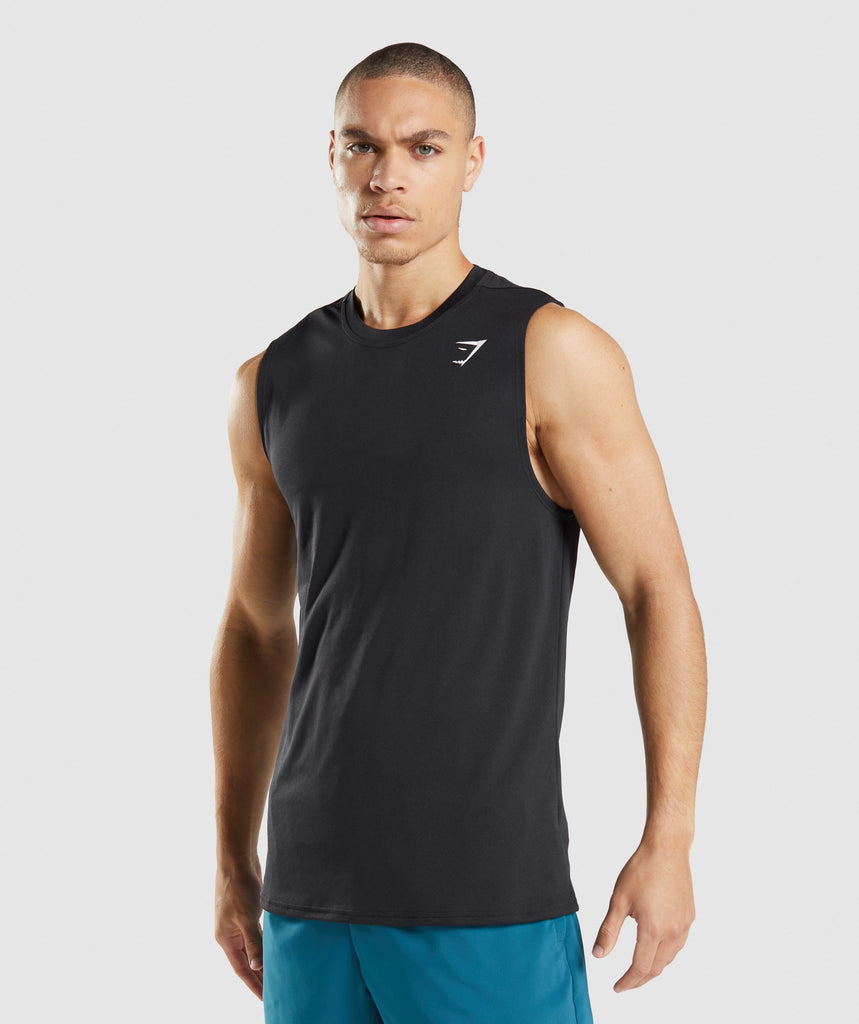 Gymshark Arrival Sleeveless T-Shirt - Black | Gymshark