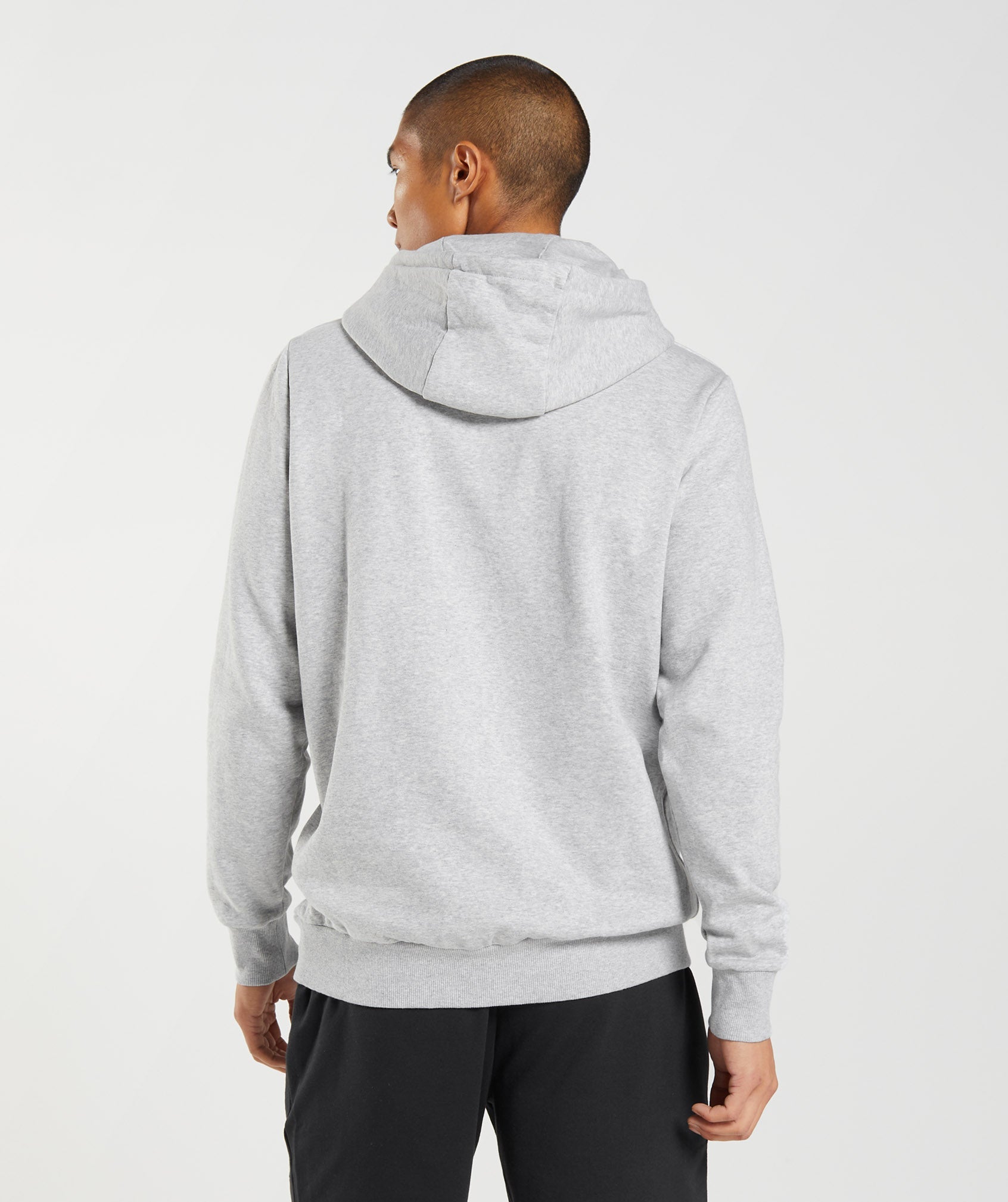 Block Hoodie in Light Grey Marl - view 2