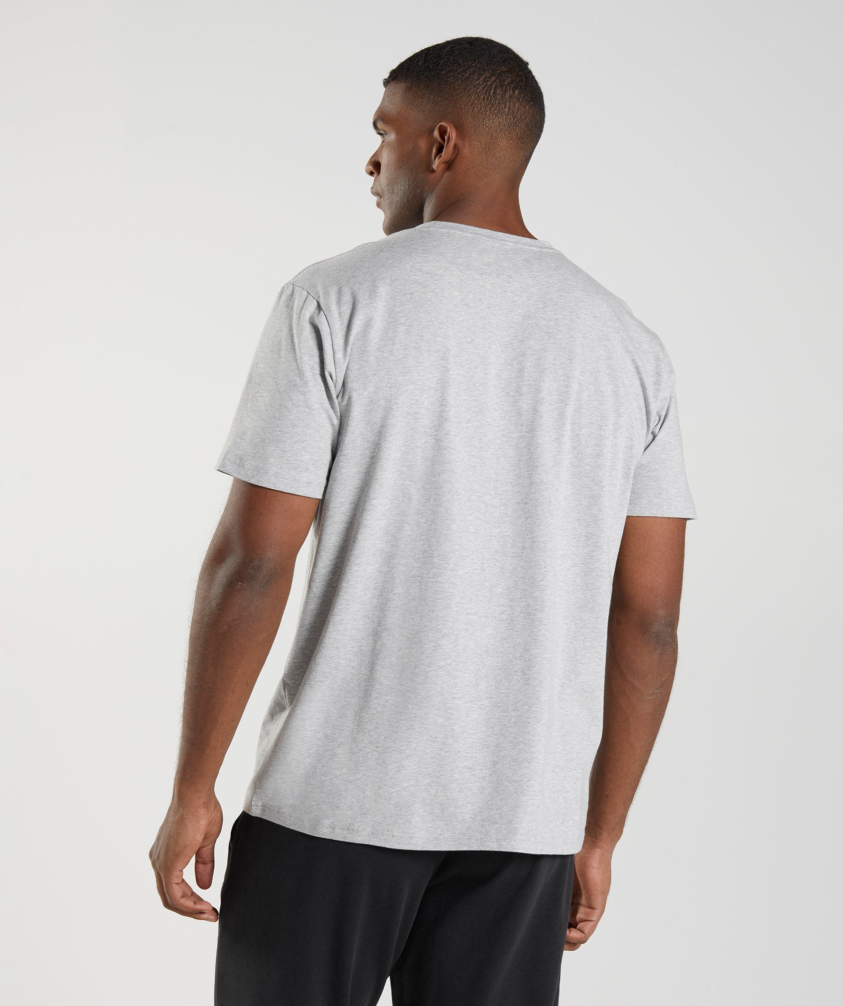 Block T-Shirt in Light Grey Marl - view 2