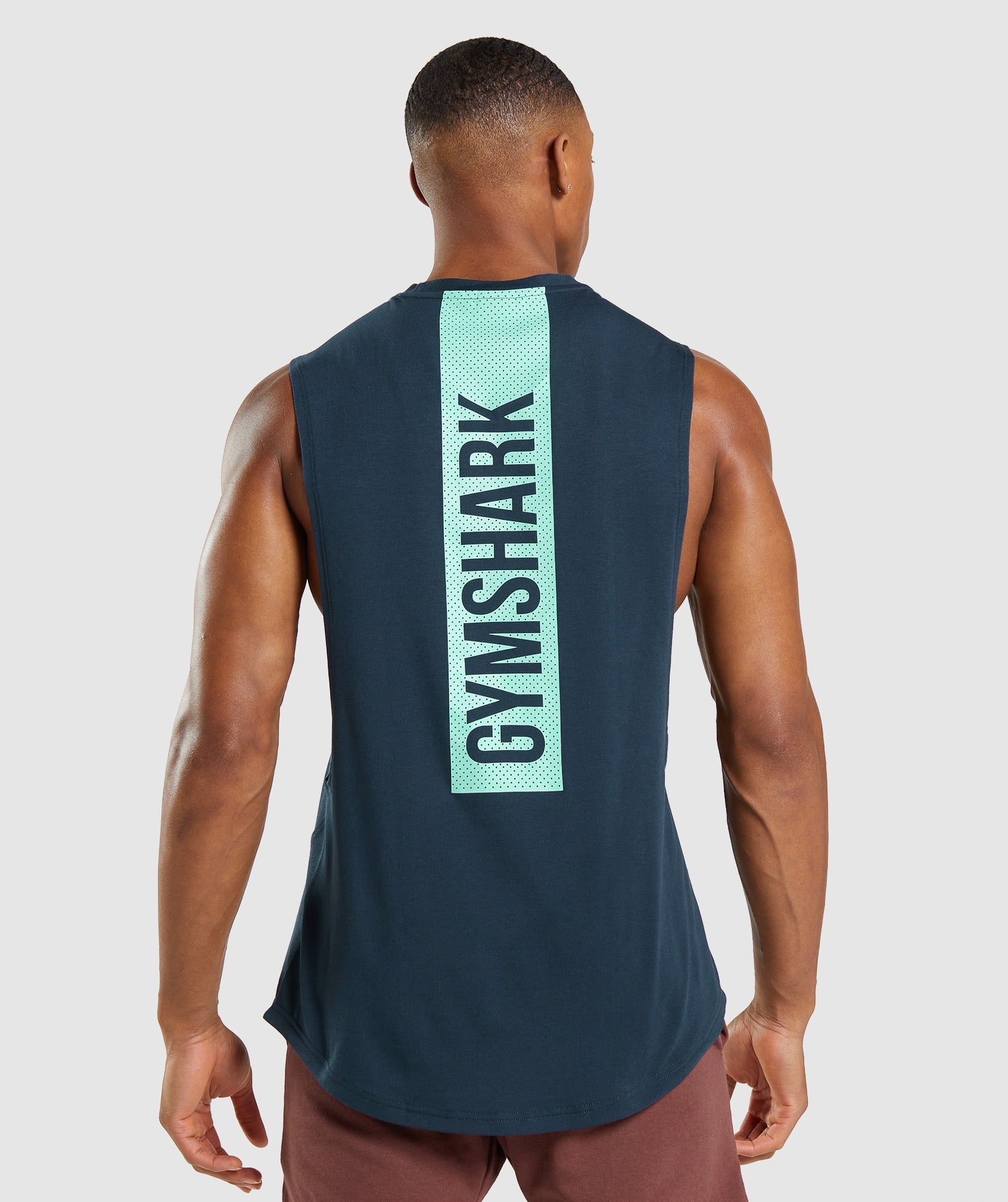 Gymshark Bold React Drop Arm Tank - Coastal Blue