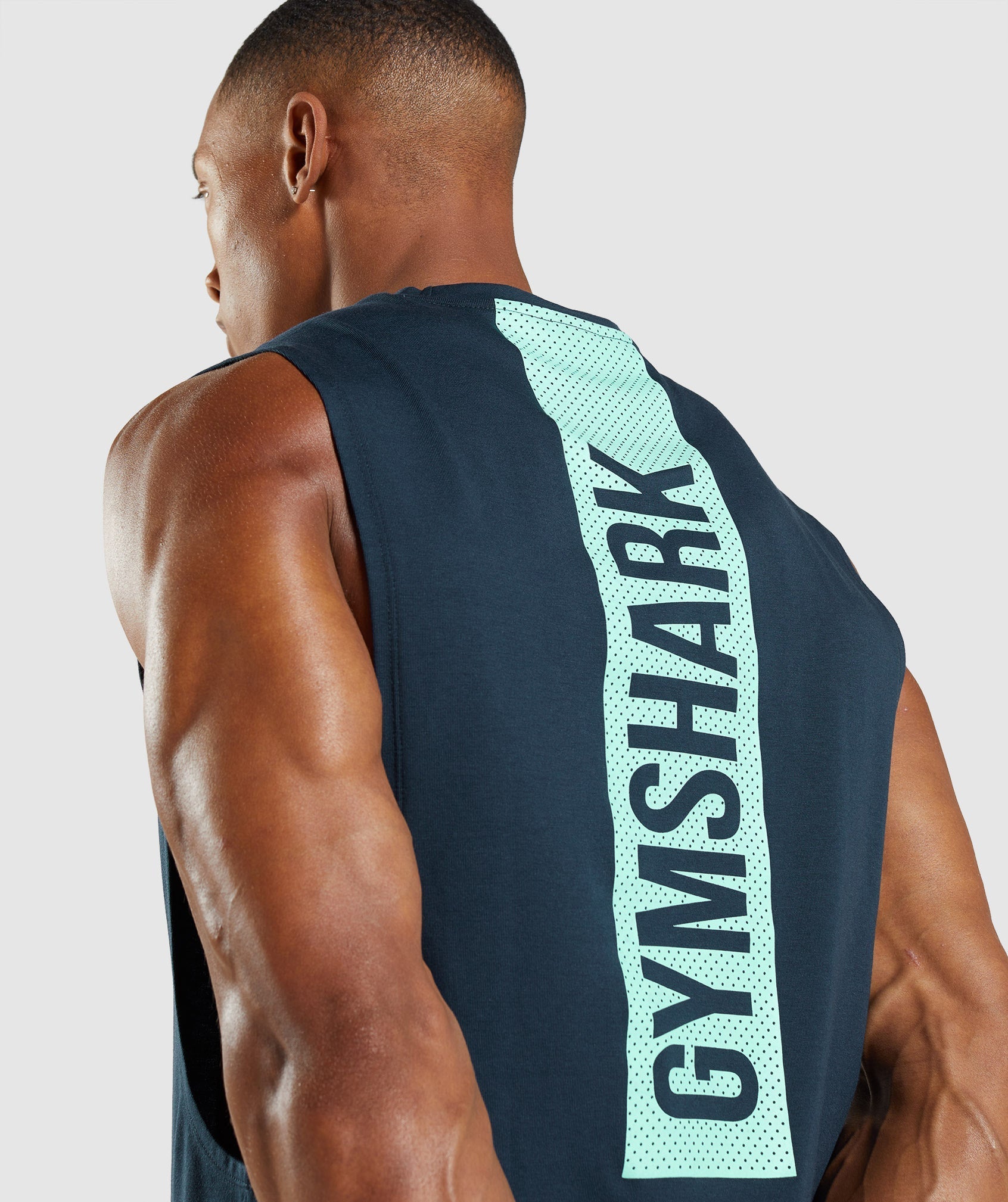 Gymshark Bold Drop Arm Tank - Black/Seafoam Blue – Gym9irsh