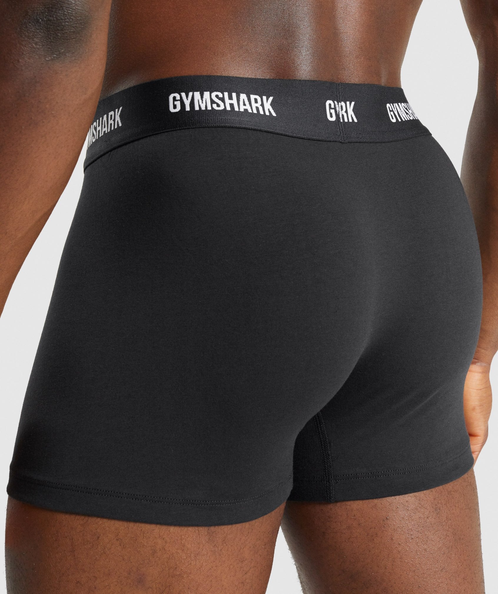 GYMSHARK Men's Sports Tech Boxers 5 Pack, Black, Medium 