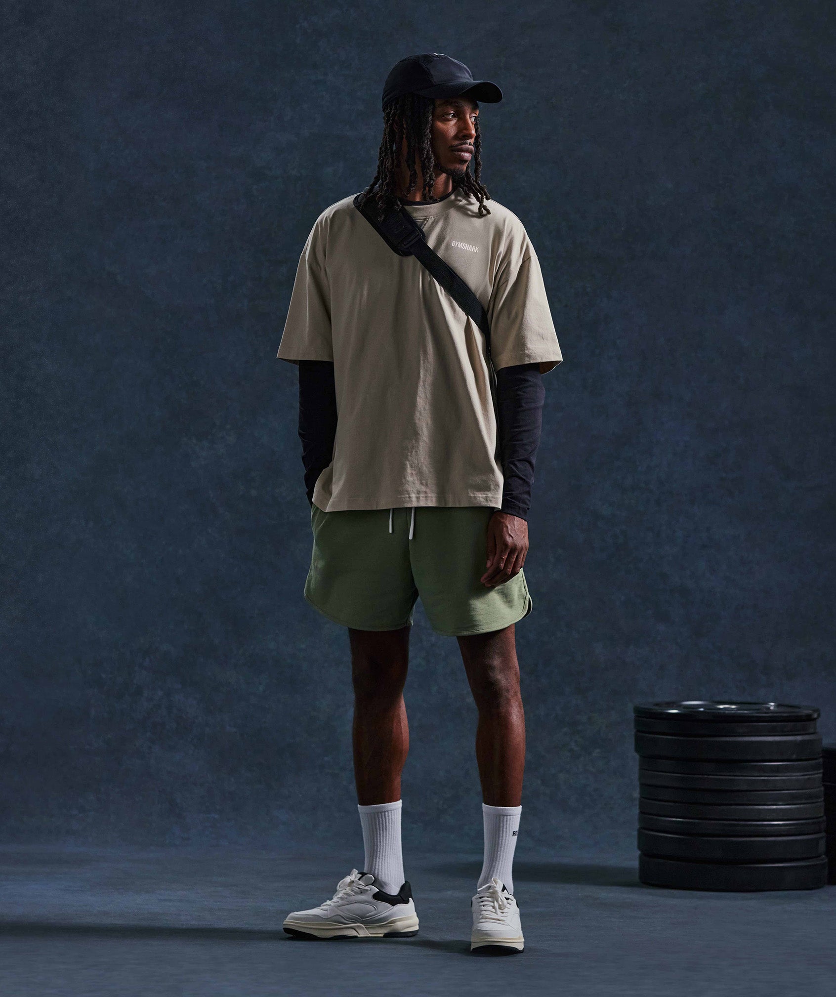 Rest Day Sweats 4'' Lounge Shorts in Sage Green - view 2