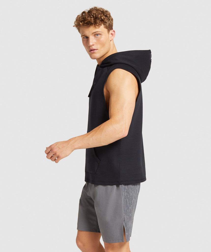 Gymshark Combat Sleeveless Hoodie - Black | Sleeveless ...