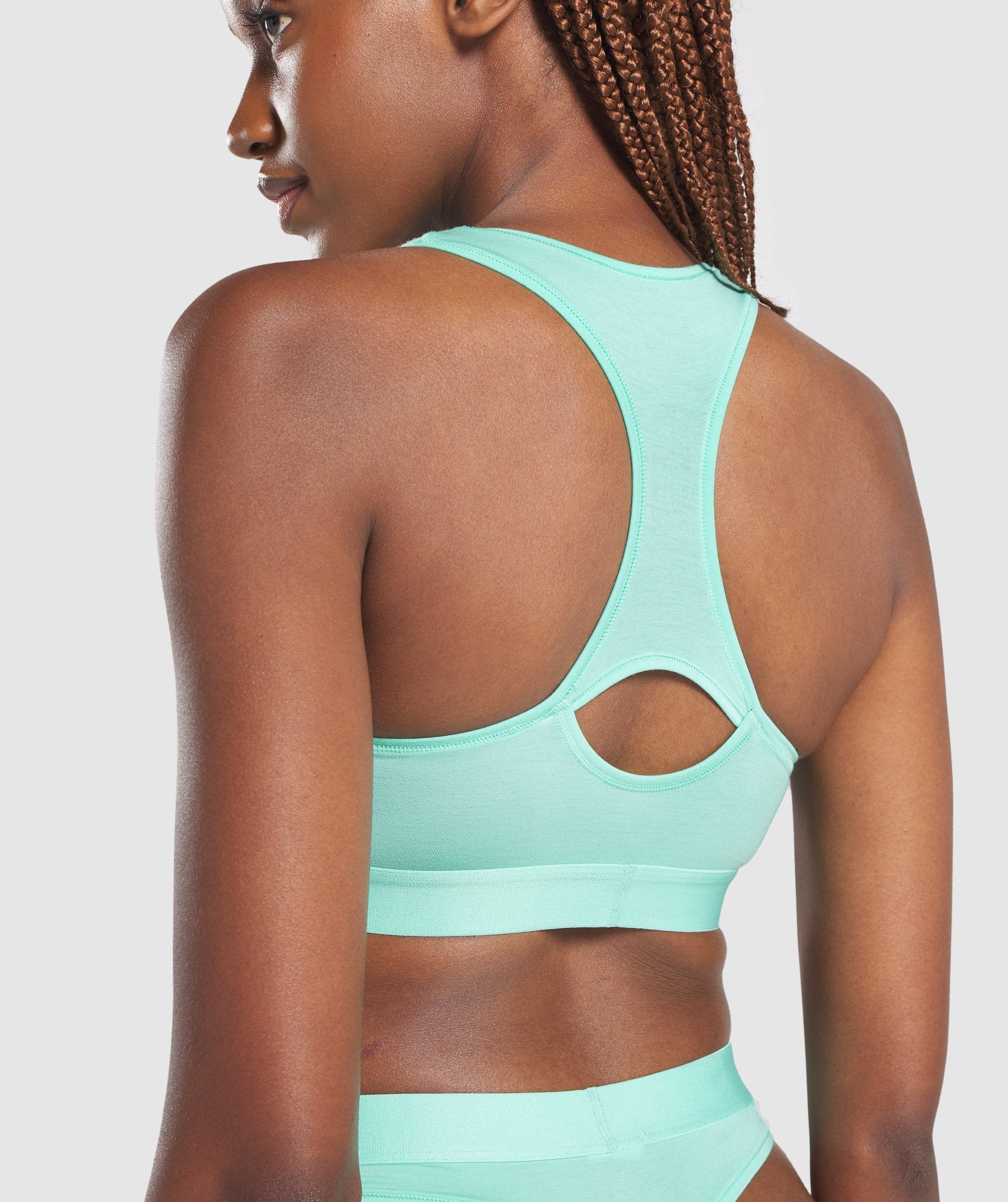 Cotton Bralette in Light Green - view 5