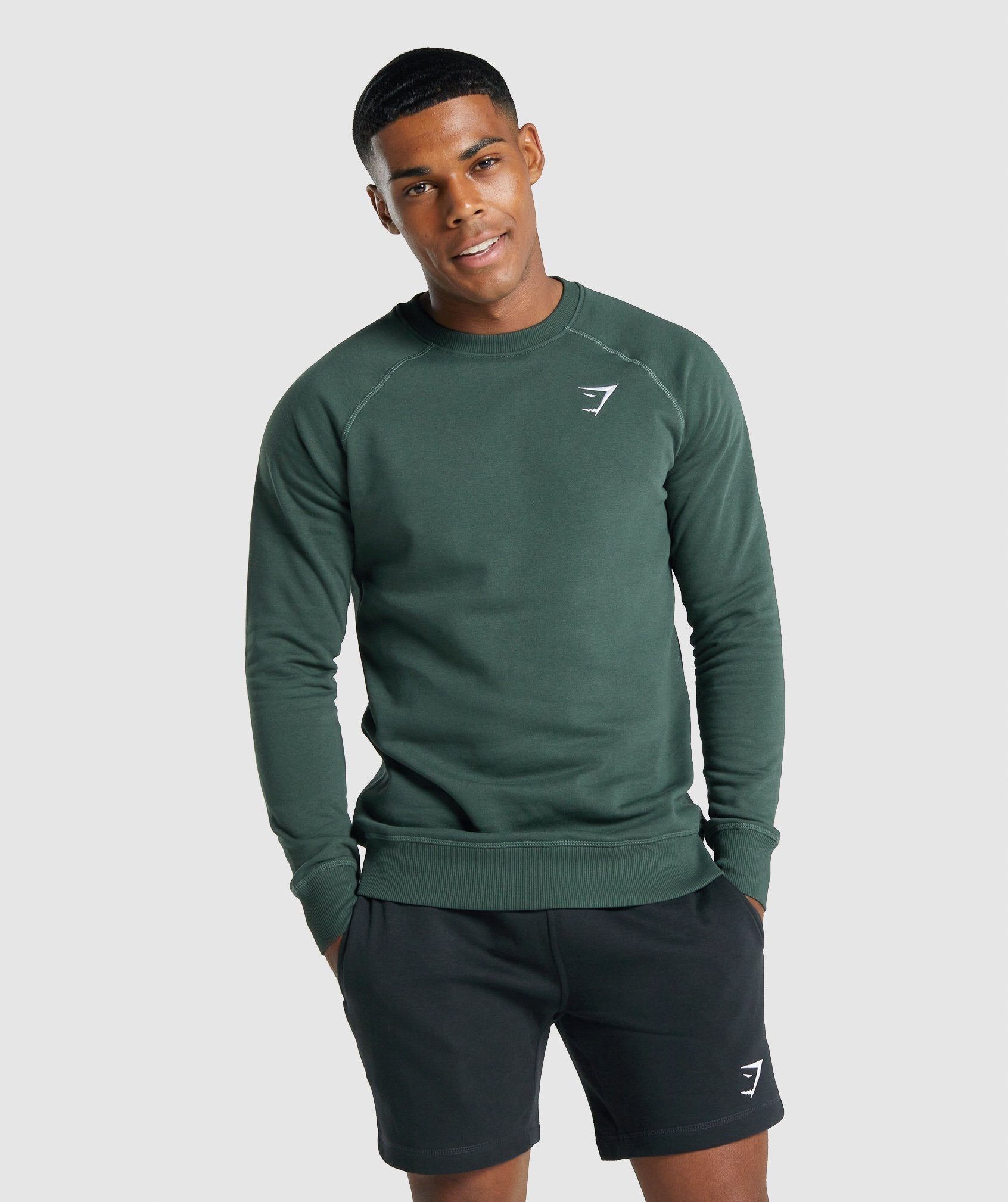 Gymshark Crest Sweatshirt - Dark Green | Gymshark