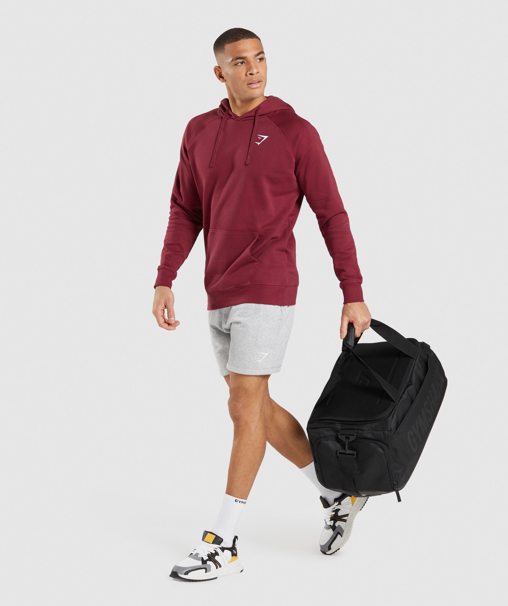 Crest Hoodie in Burgundy Red - view 5