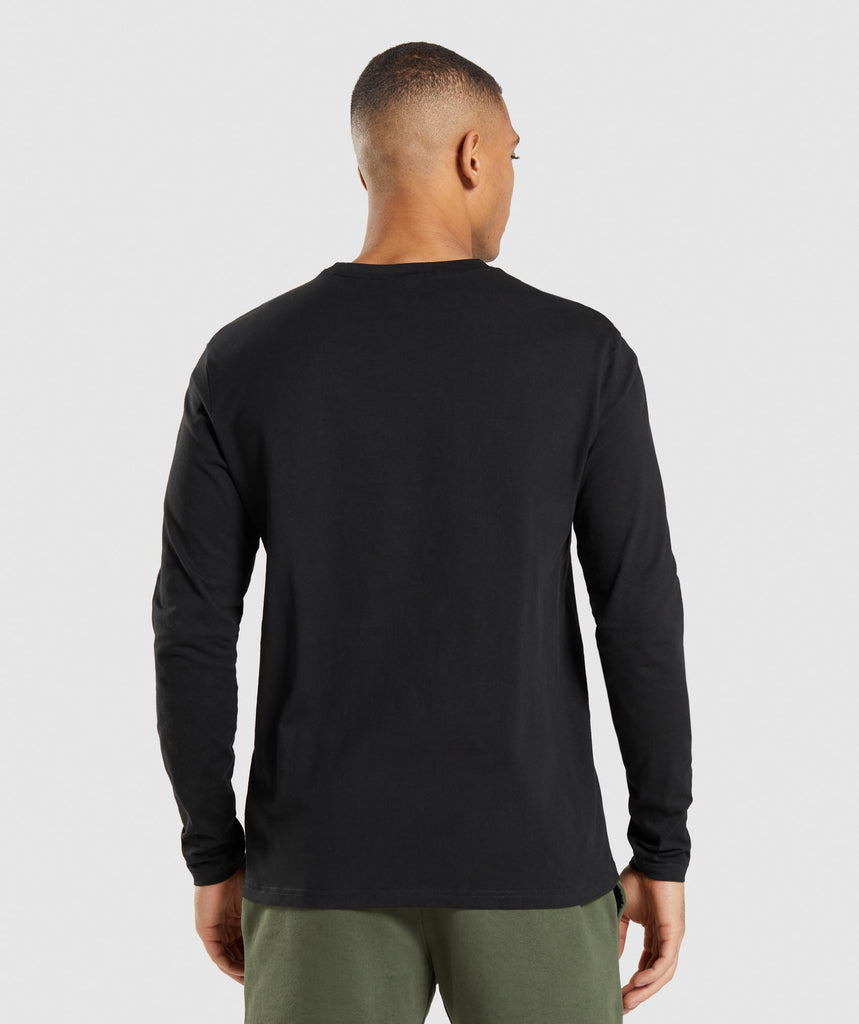 Gymshark Crest Long Sleeve T-Shirt - Black | Gymshark