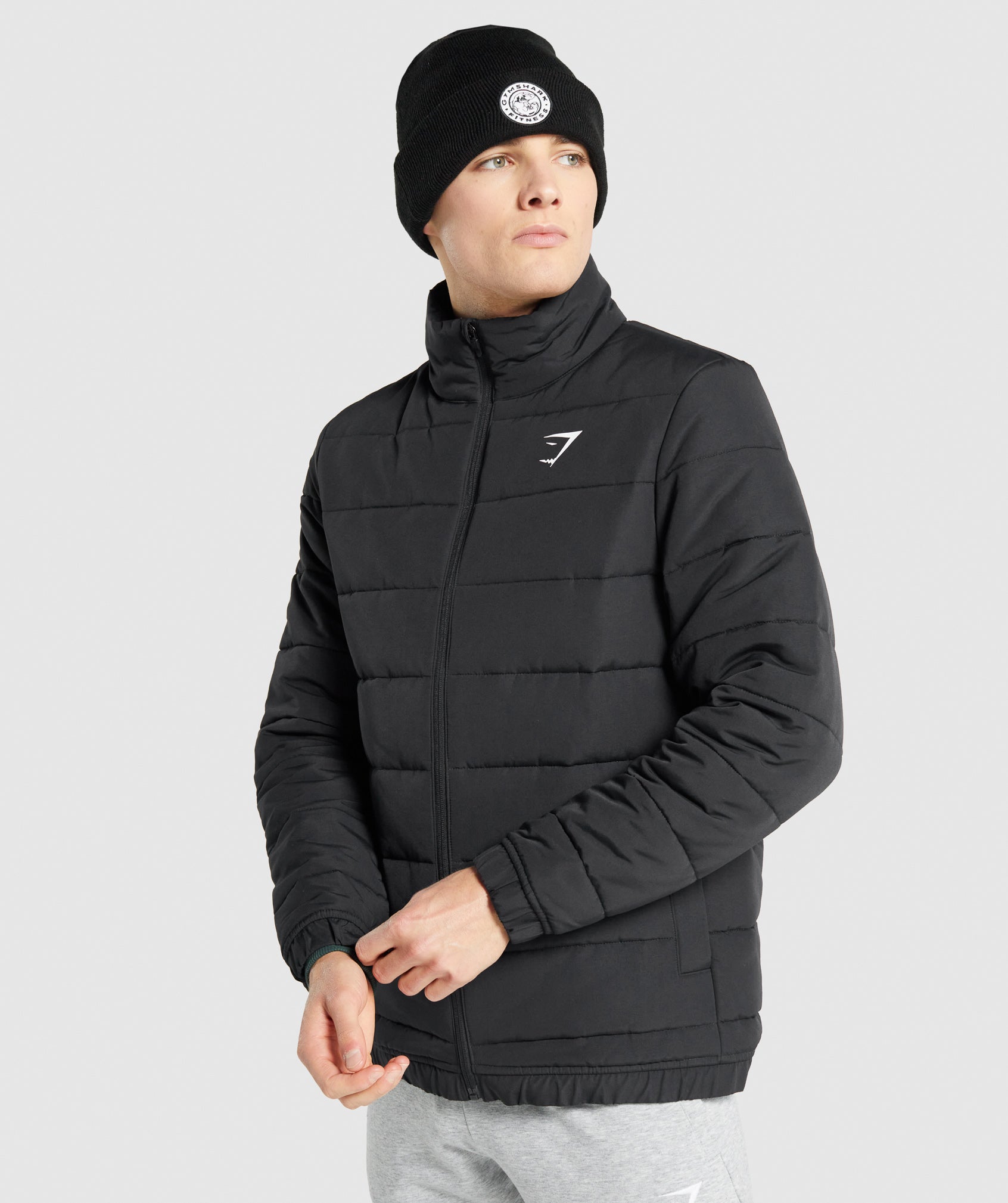 Crest Puffer Jacket in Black - view 1