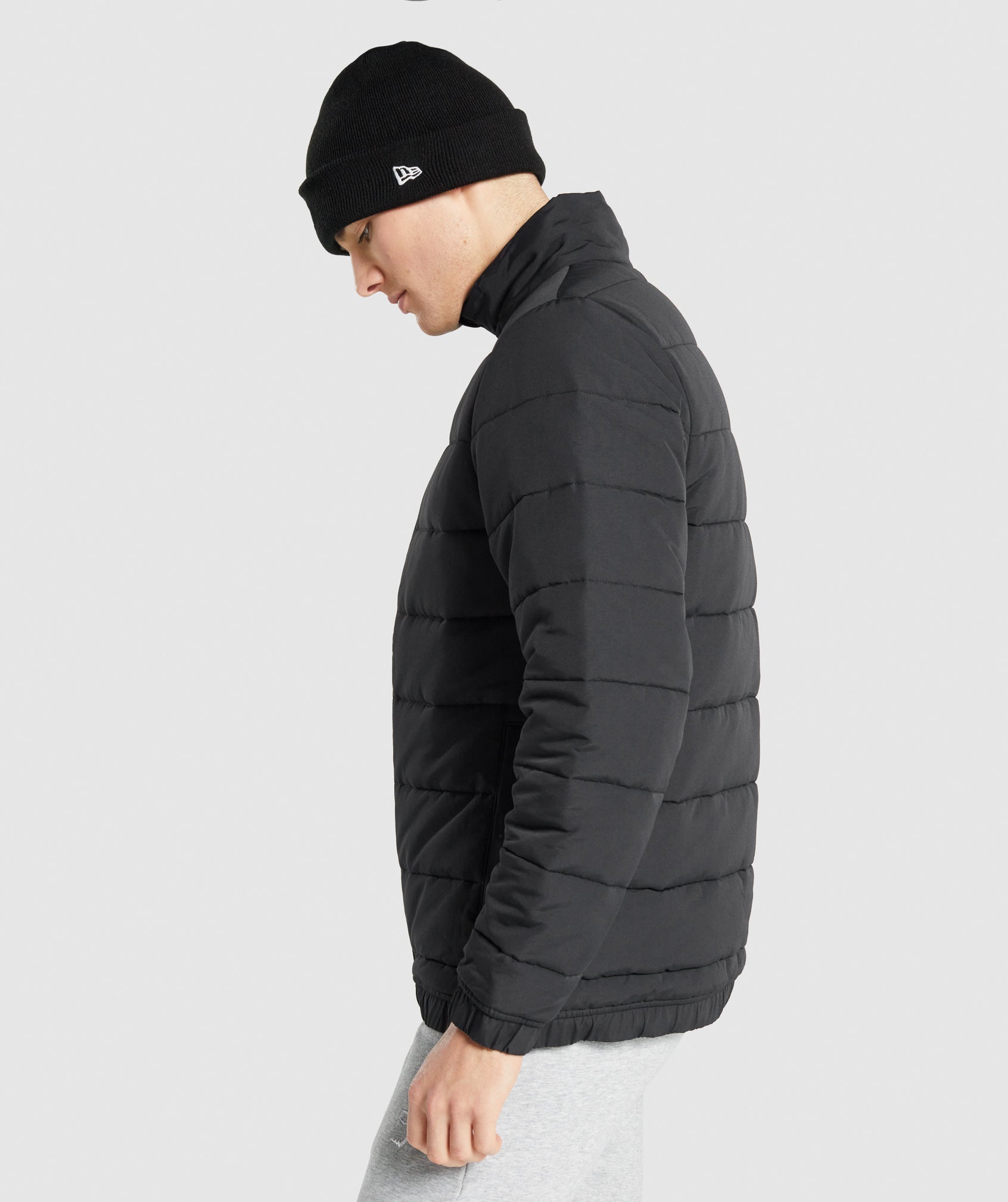 Crest Puffer Jacket in Black - view 4