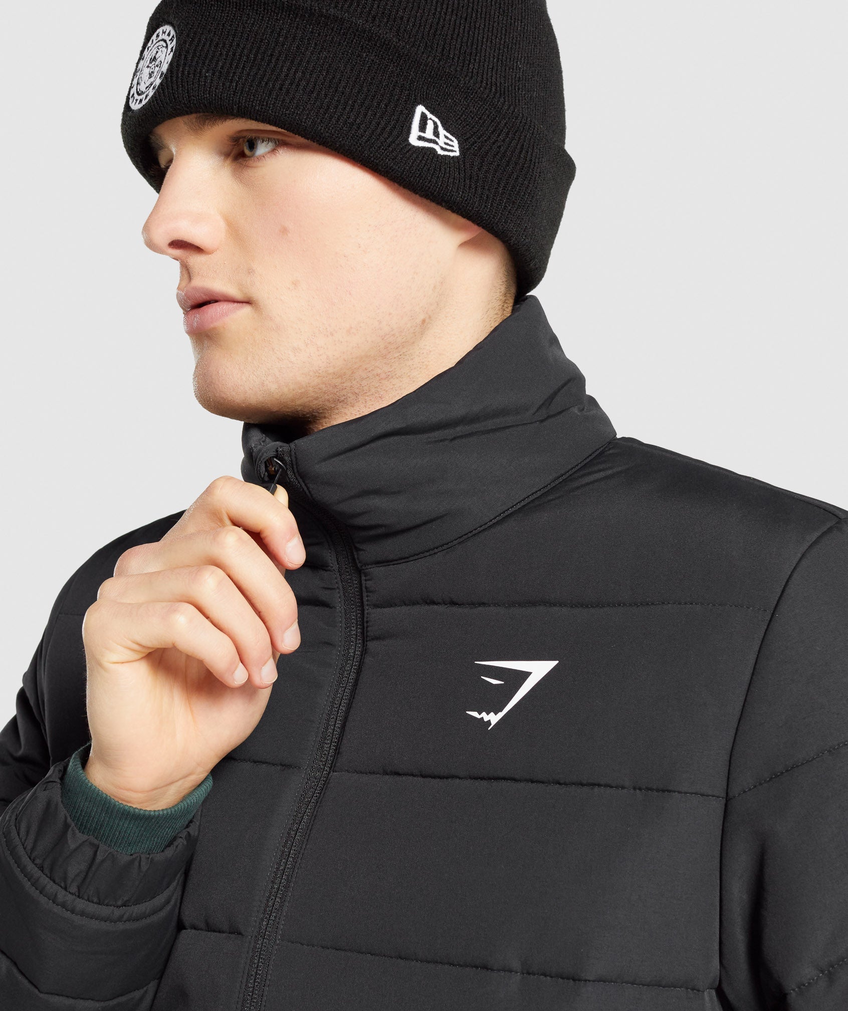 Crest Puffer Jacket in Black - view 6