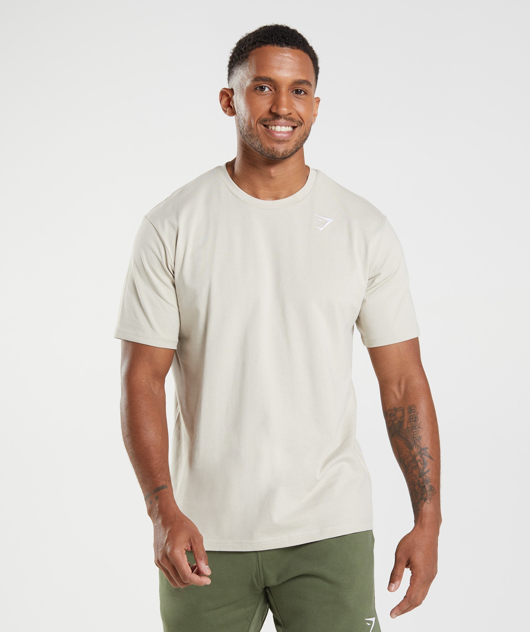 Gymshark Crest T-Shirt - Pebble Grey | Gymshark