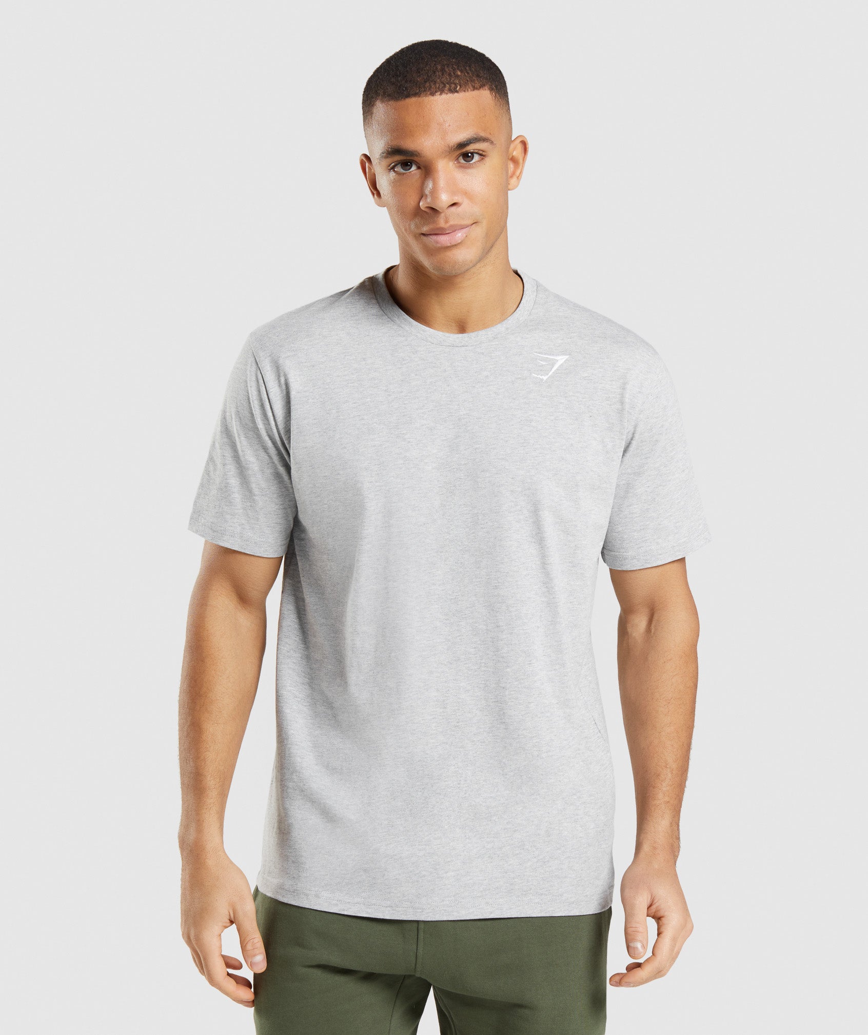 Round-necked T-shirt - Light grey marl - Men