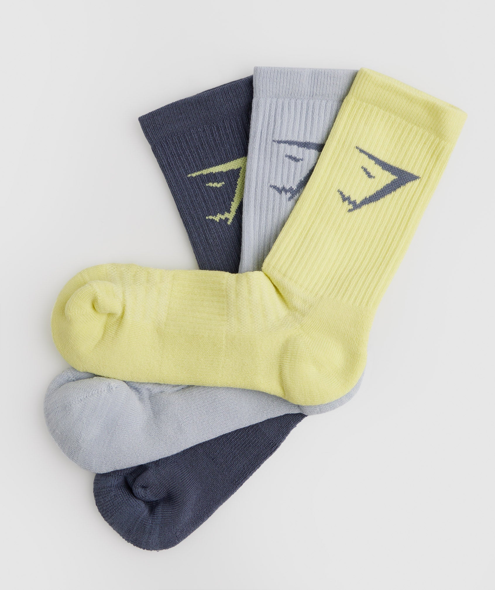 Crew Socks 3pk in Green/Grey/Blue - view 5