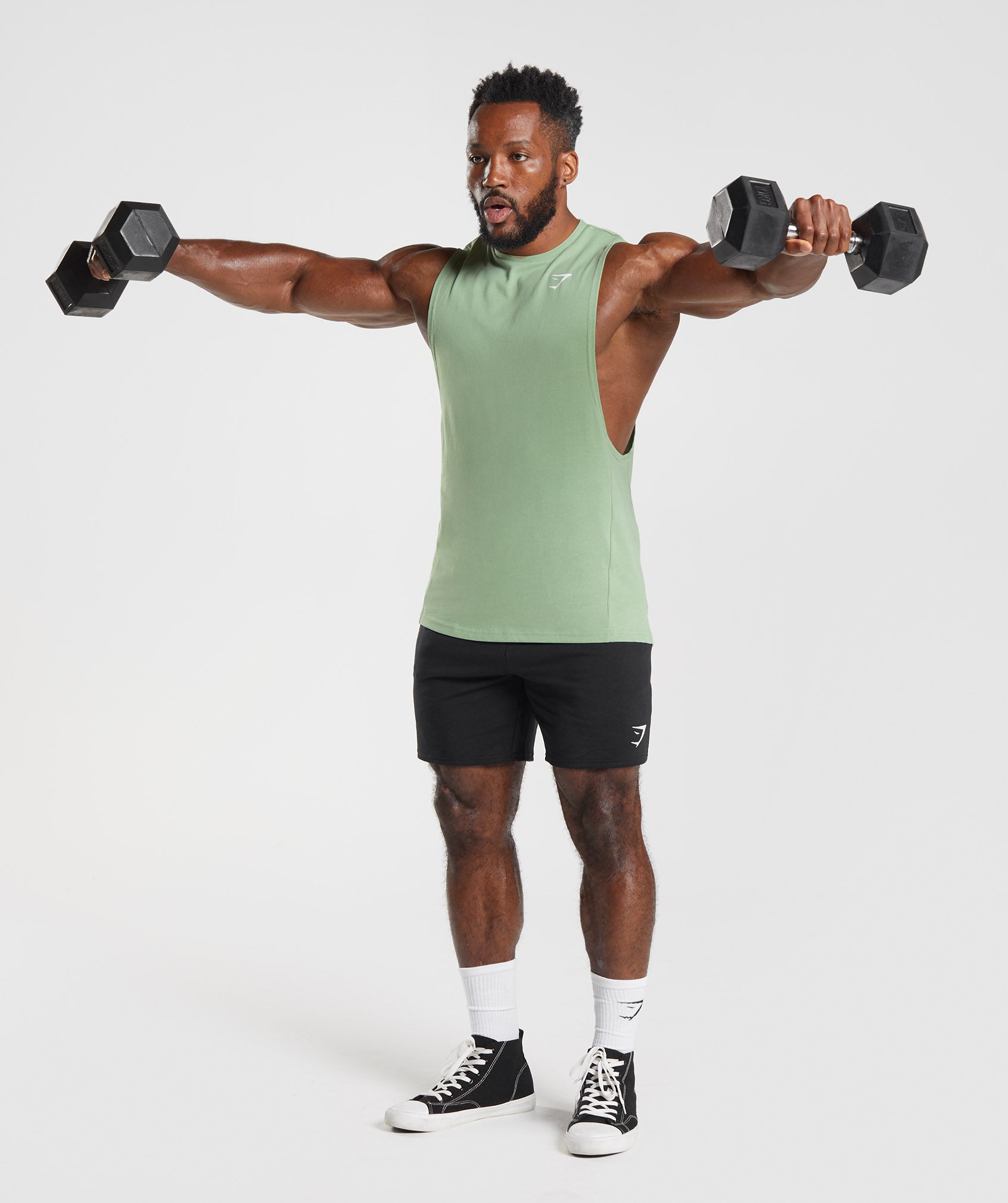 Gymshark React Drop Arm Tank - Dusk Green