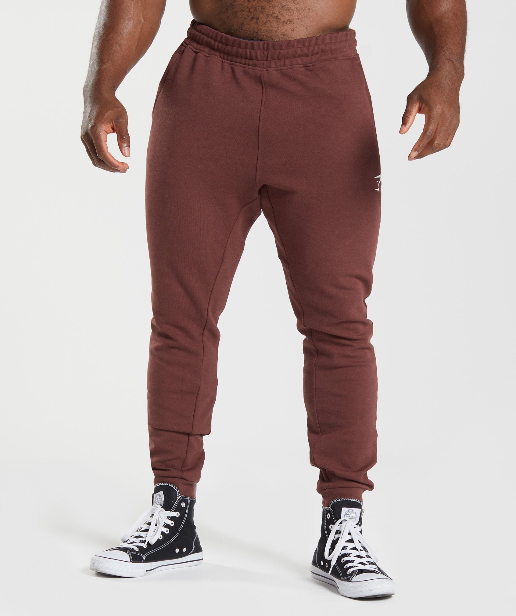 React Joggers in Cherry Brown - view 1