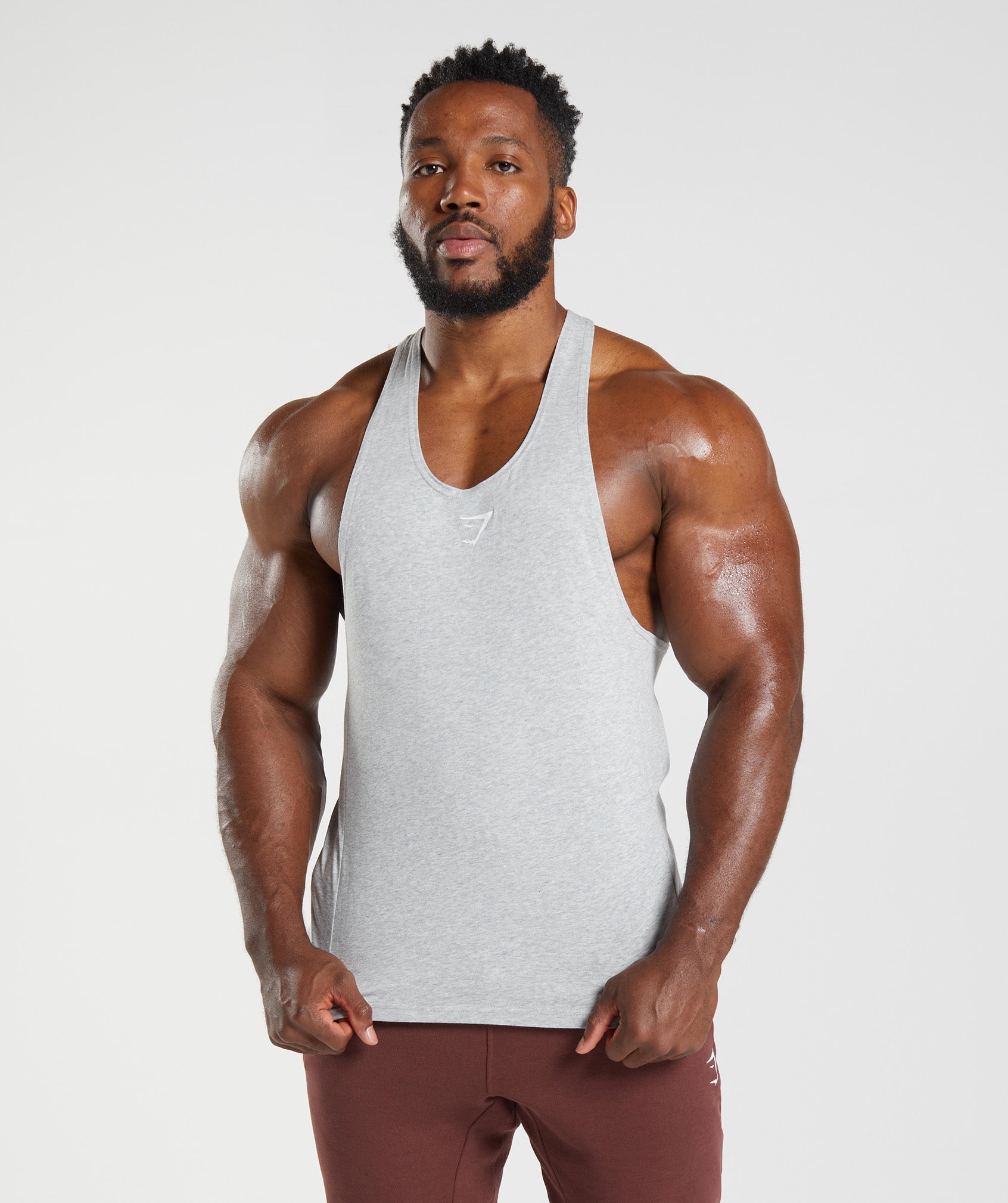 Men Vivid Gymshark Clothing Fashion Stringer Tank Tops Low Cut