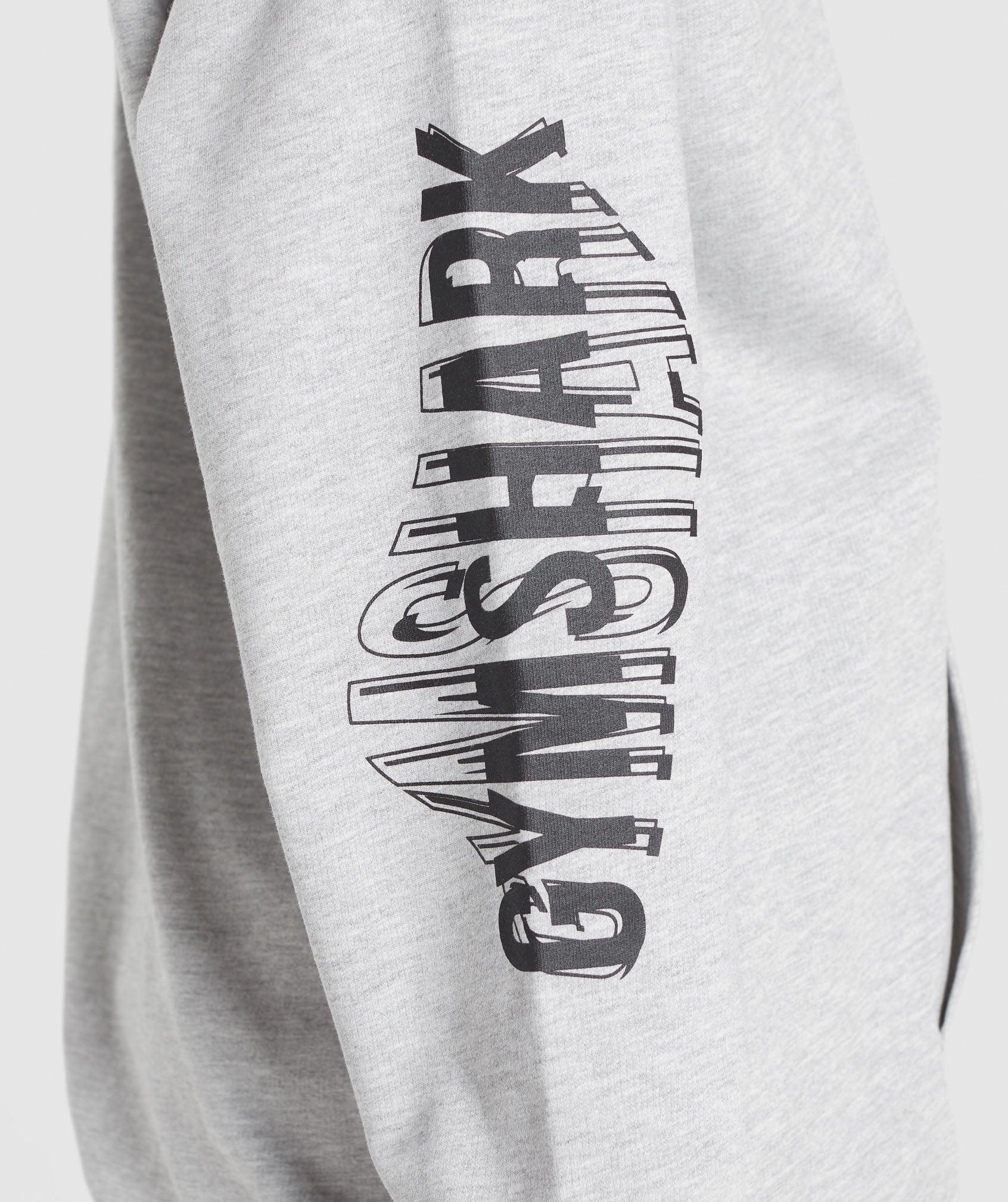 Distort Graphic Hoodie in Light Grey Marl - view 6