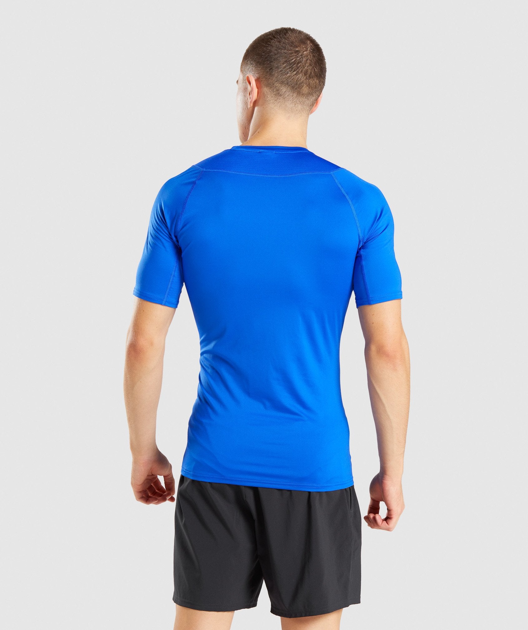 Gymshark Crew Neck Long Sleeve Blue Mens Element Baselayer