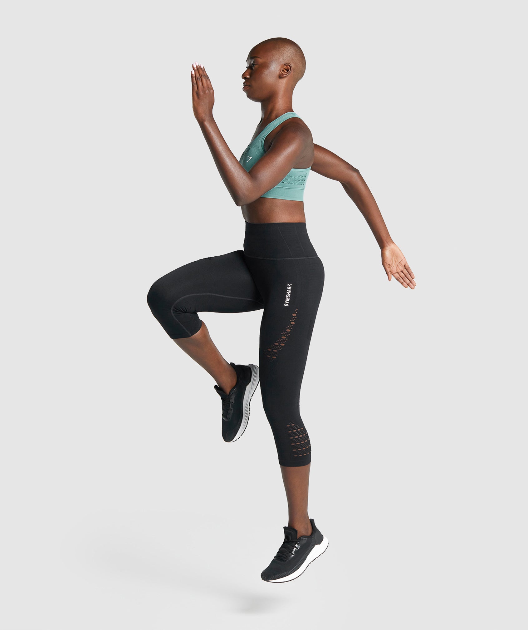 Energy Seamless Cropped Leggings in Black - view 5