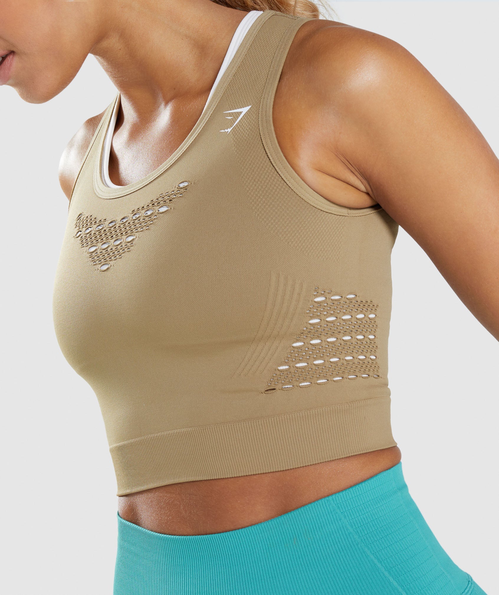 Energy Seamless Crop Top in Biscotti Brown - view 5