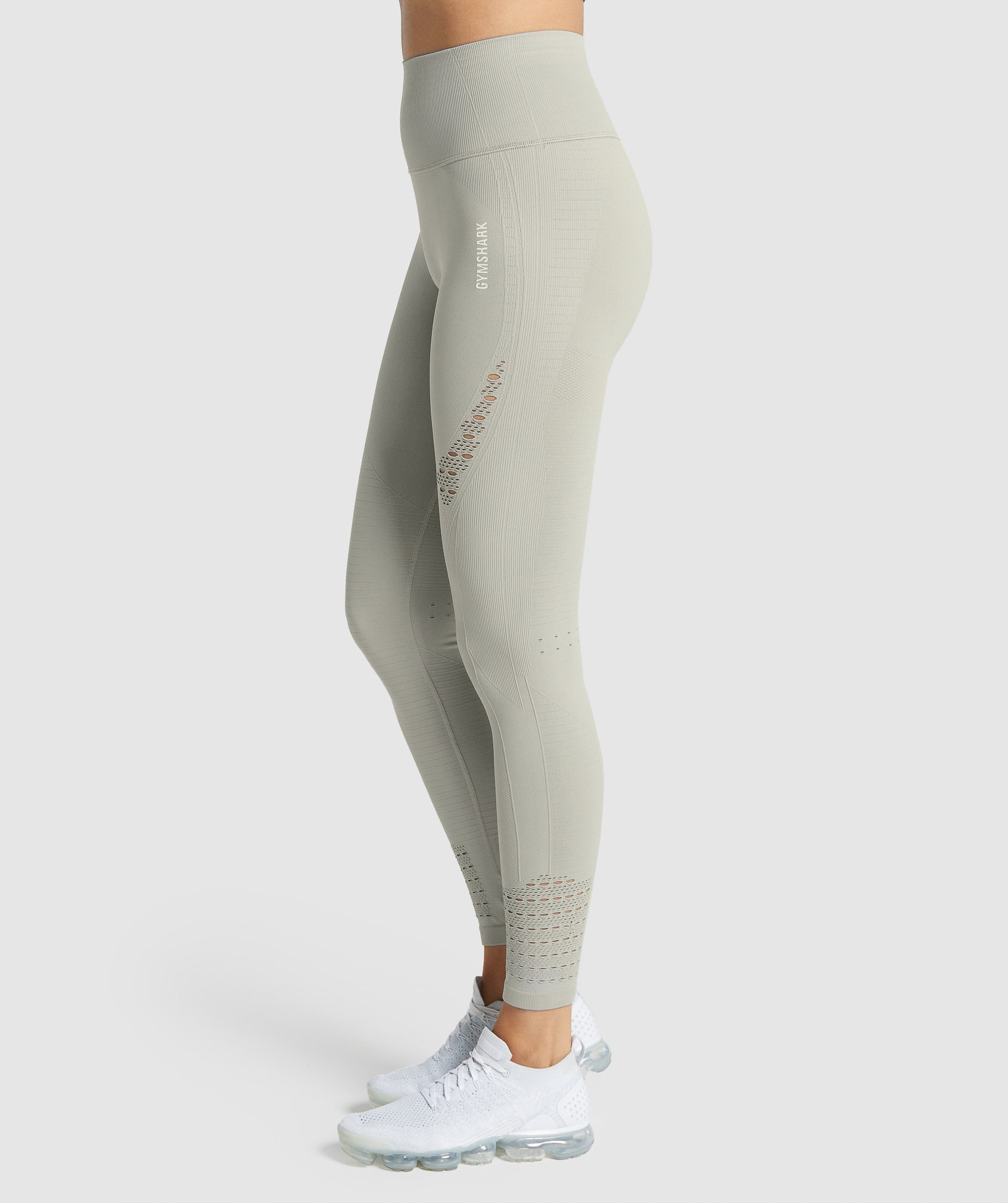 Gym Shark Women Gray XS Energy Seamless Cropped Active Leggings