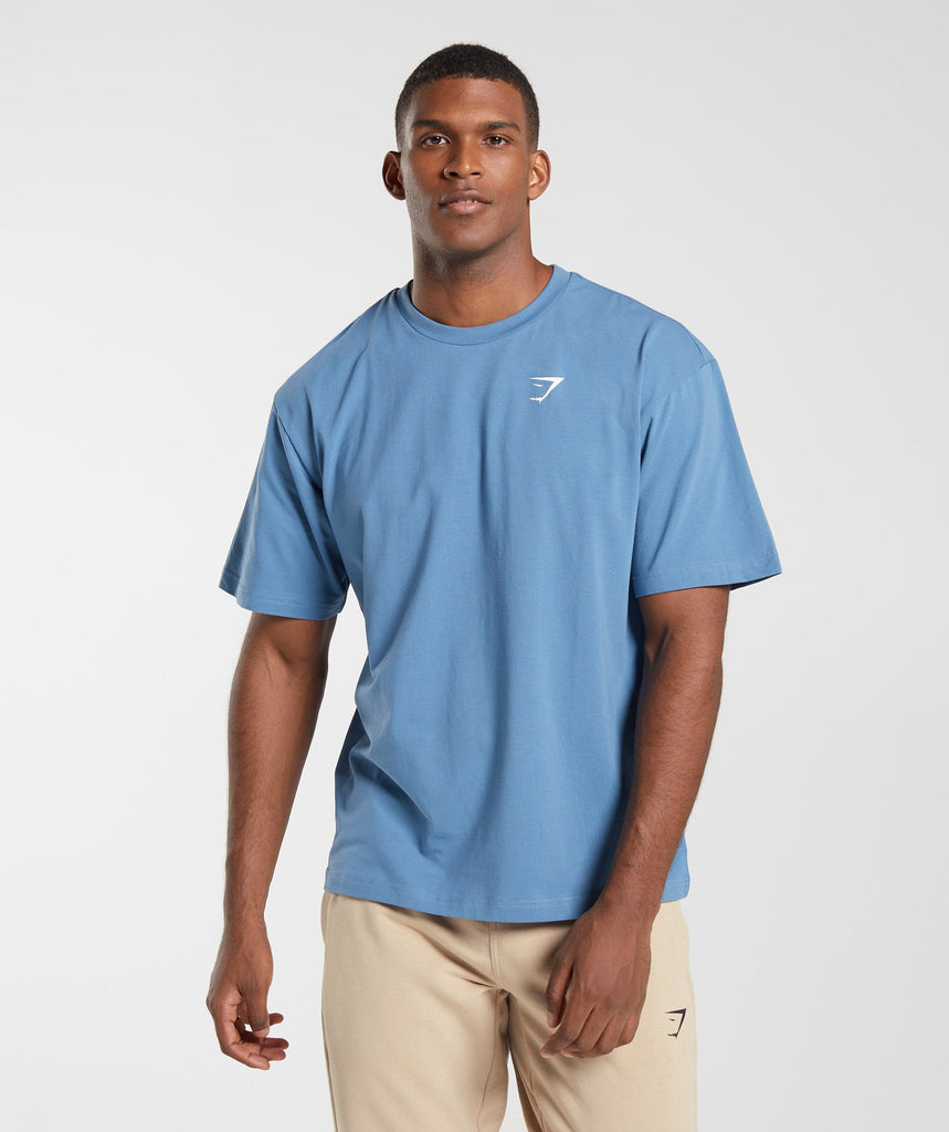 Gymshark Essential Oversized T-Shirt - Denim Blue | Gymshark