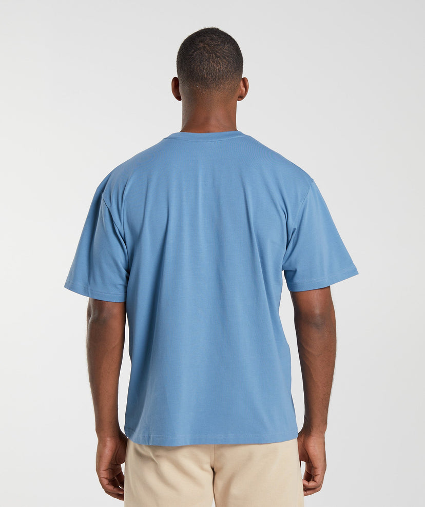 Gymshark Essential Oversized T-Shirt - Denim Blue | Gymshark