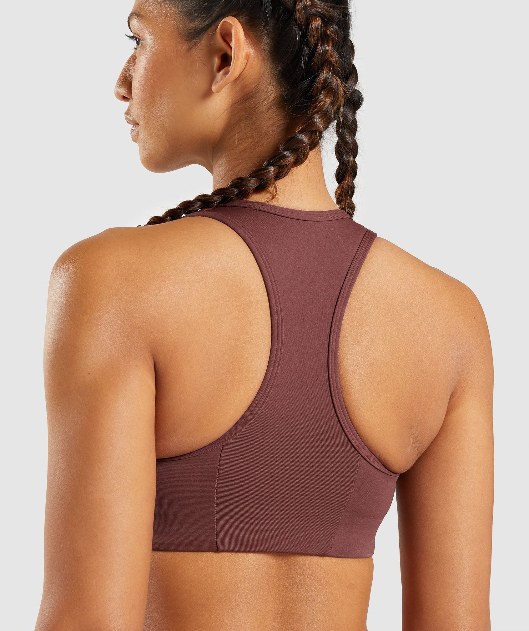Essential Racer Back Sports Bra in Cherry Brown - view 5