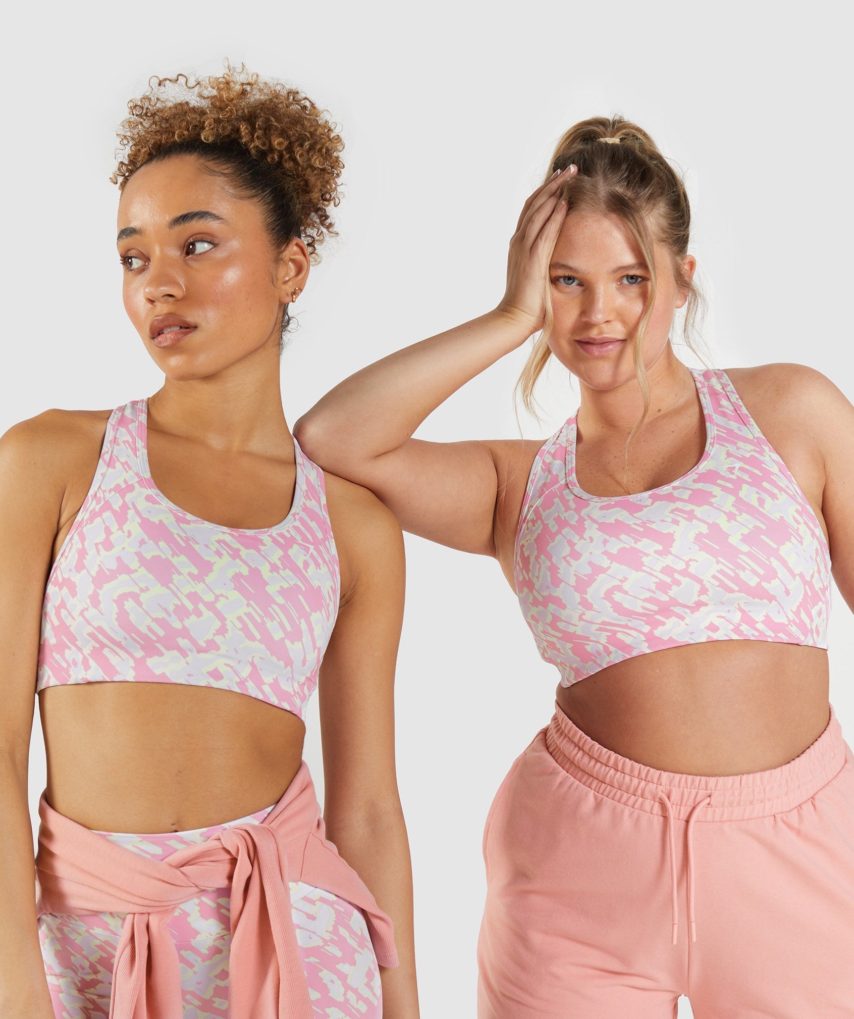 Gymshark, Intimates & Sleepwear, Gymshark Flex Racerback Sports Bra  Charcoal Marl Peach Pink