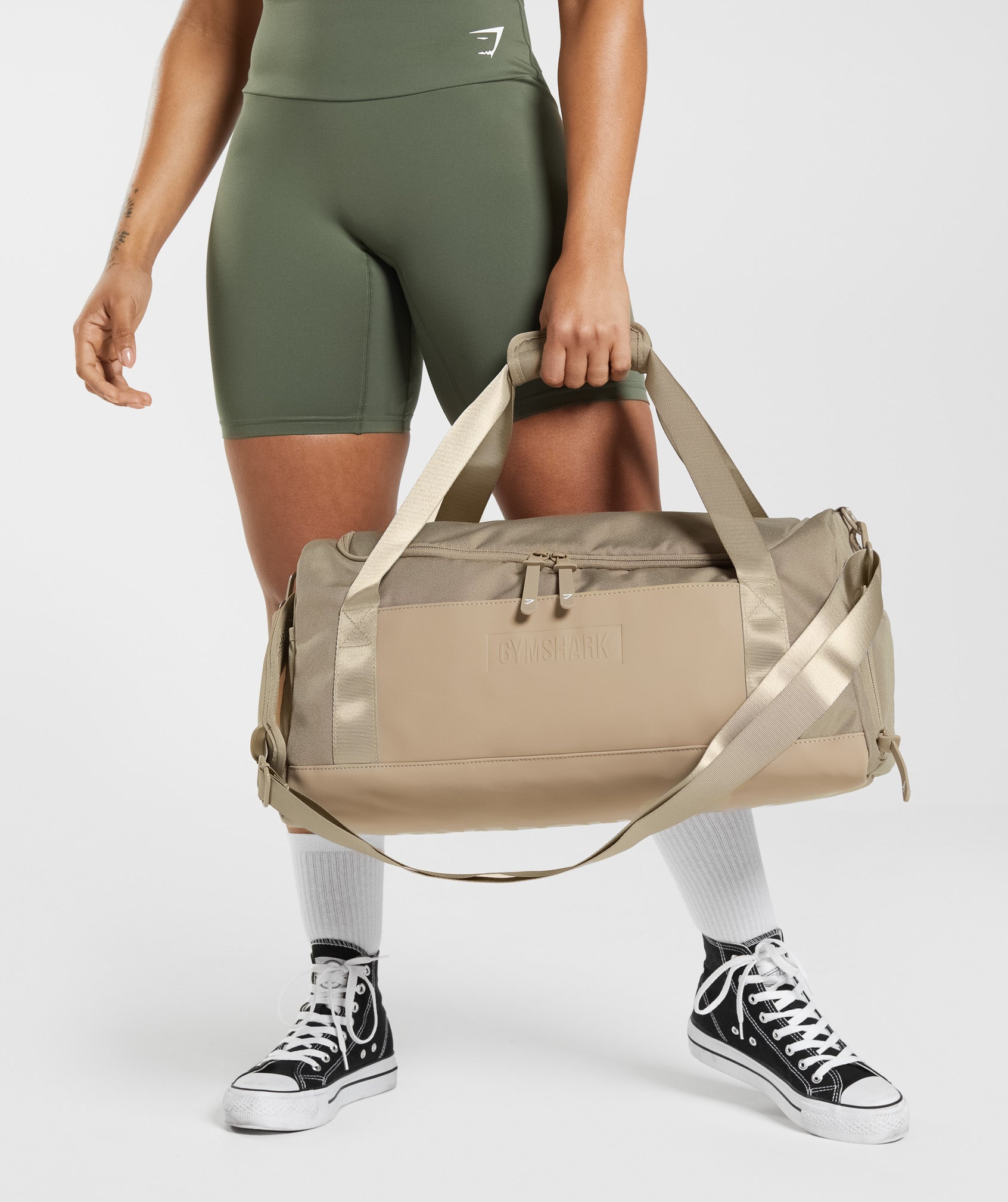 Small Everyday Gym Bag in Cement Brown - view 2