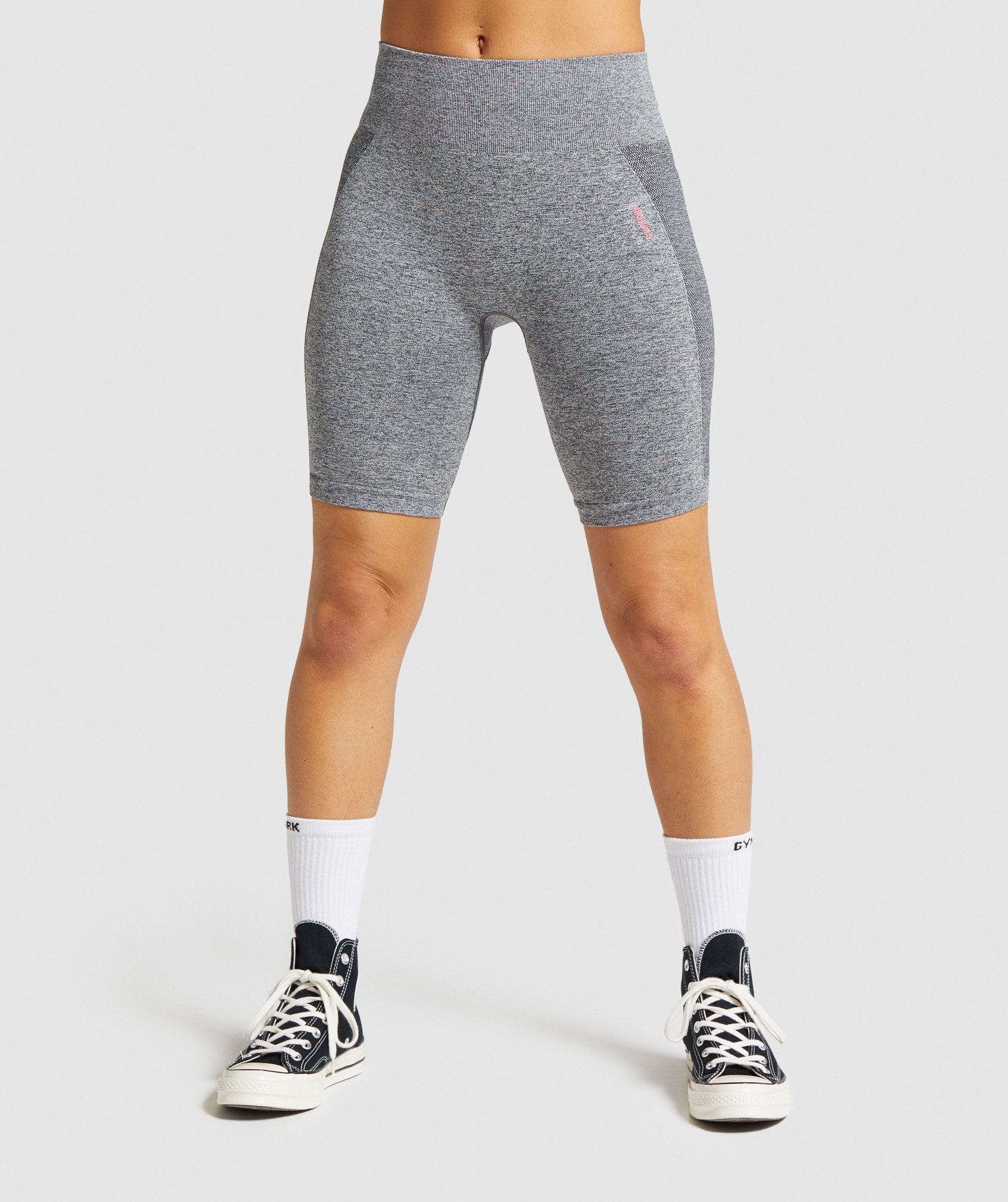 Flex Cycling Shorts in Charcoal Marl/Pink