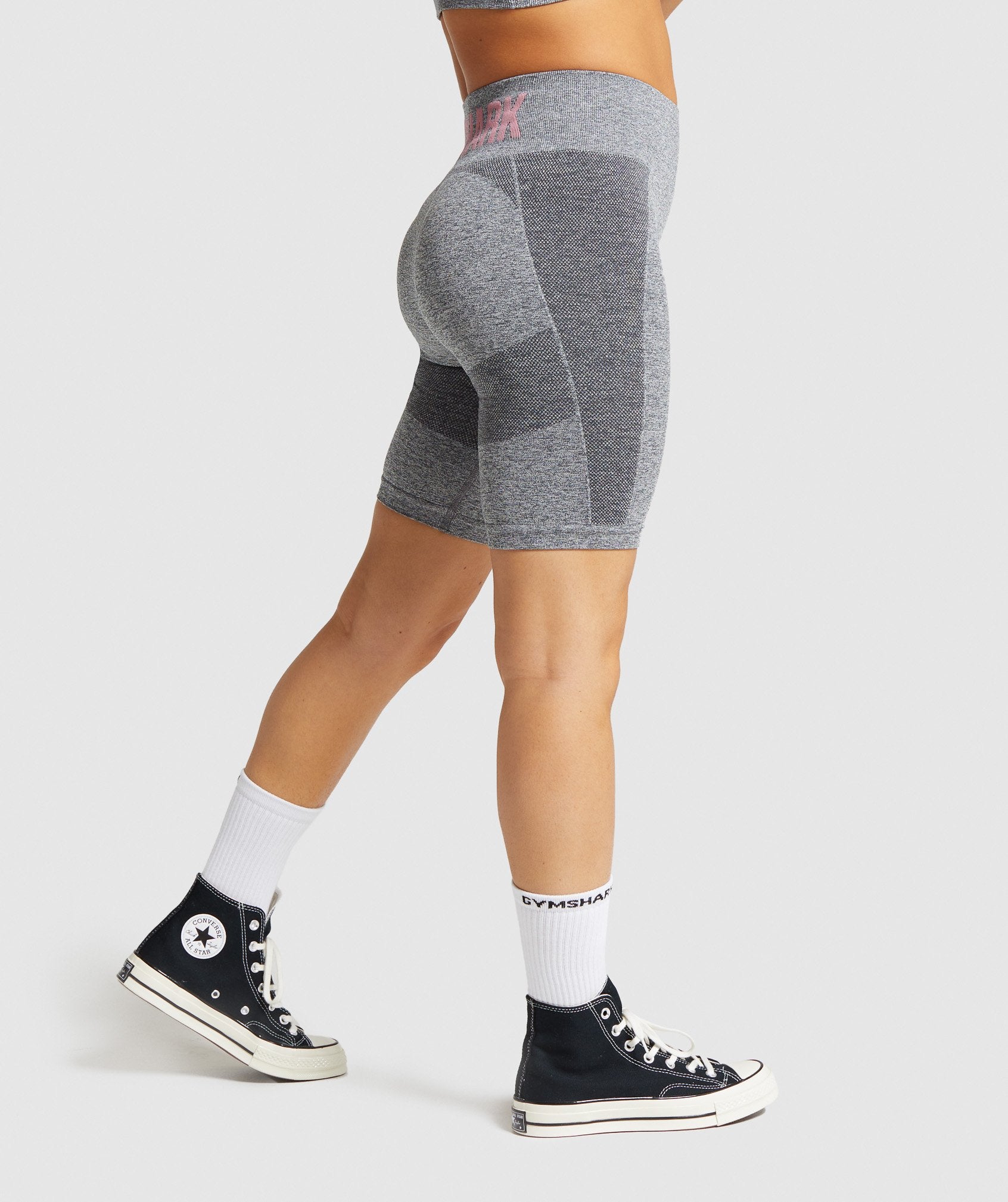 Flex Cycling Shorts in Charcoal Marl/Pink - view 4