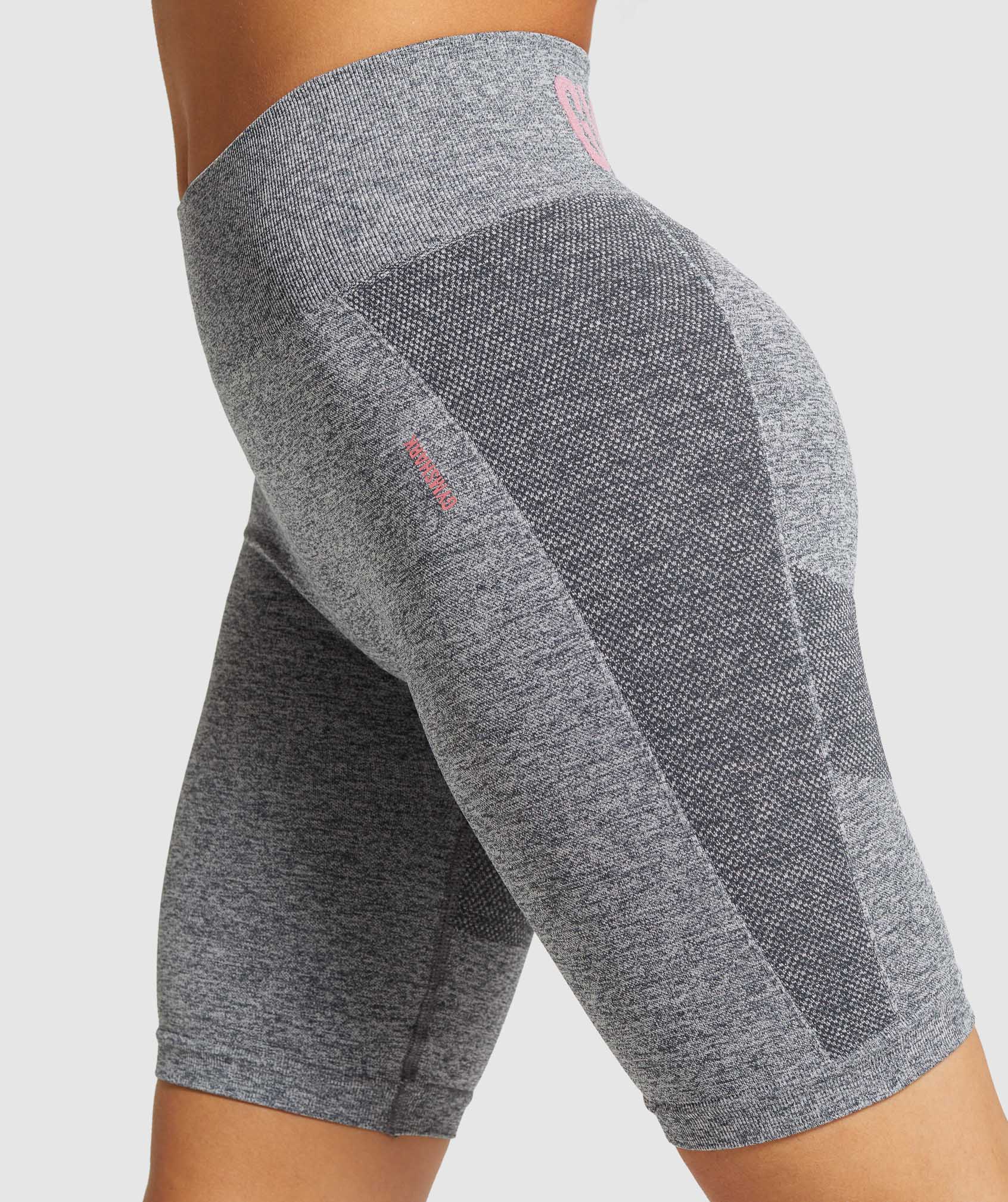 Flex Cycling Shorts in Charcoal Marl/Pink