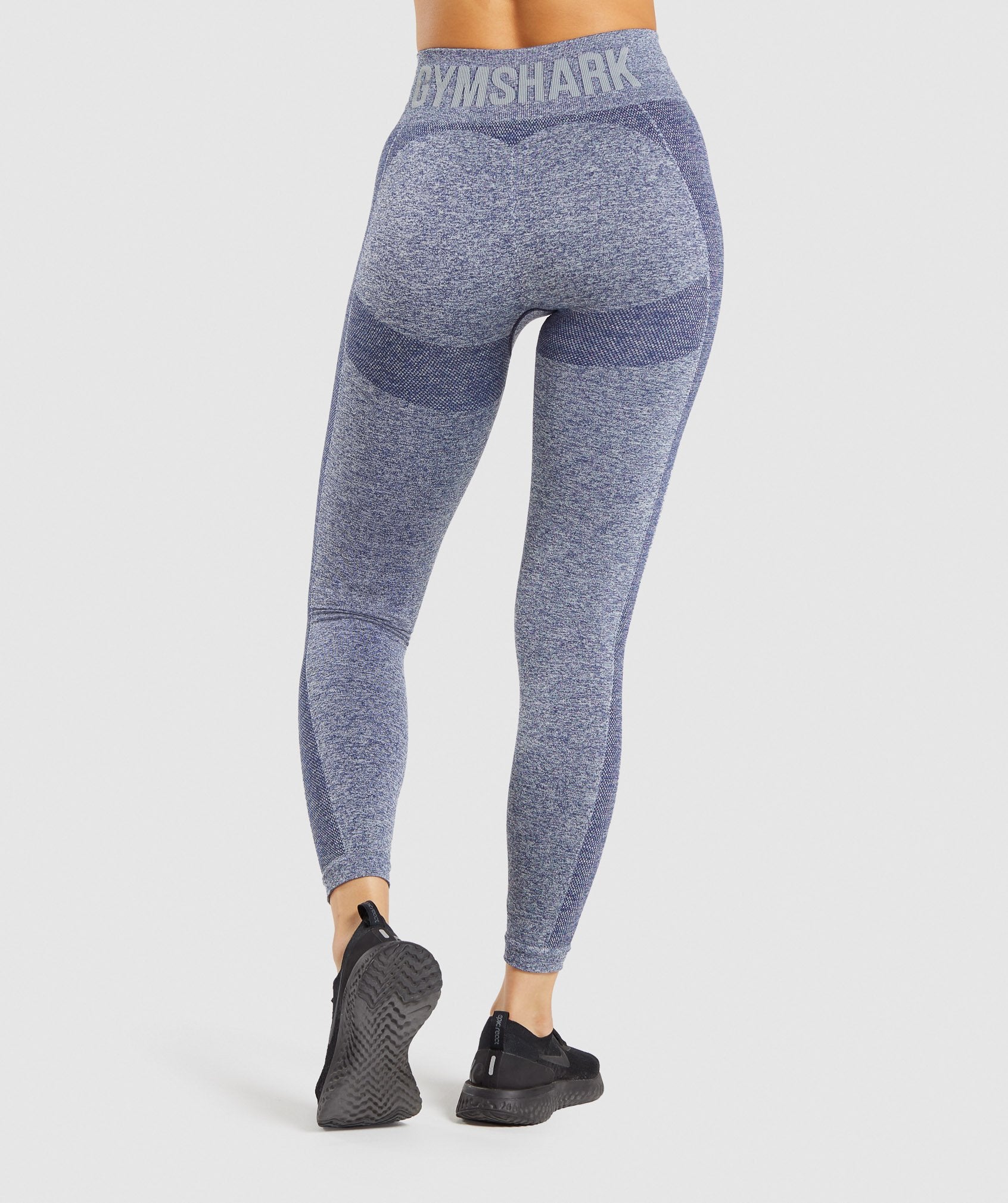 Flex High Waisted Leggings in Navy Marl/Light Grey - view 3