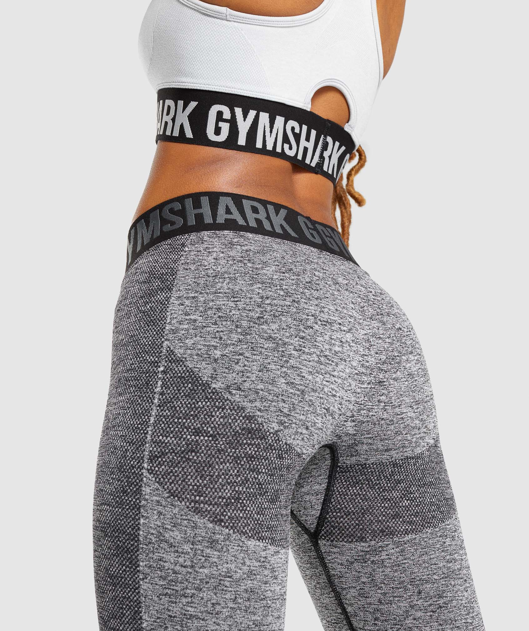Gymshark Flex Low Rise Leggings - Charcoal Marl/Glitch Yellow