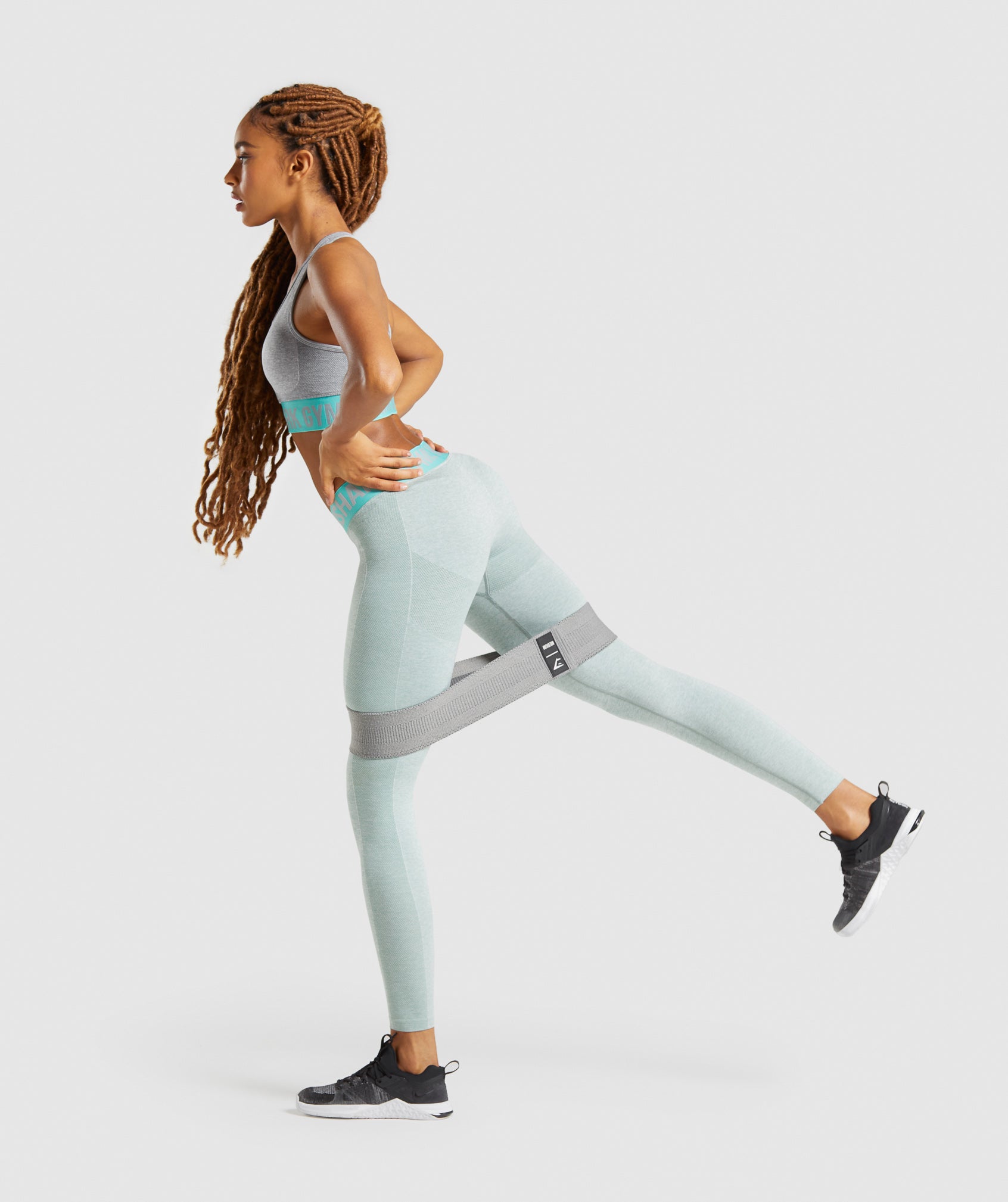 Gymshark Flex Low Rise Leggings - Light Green Marl/Light Green