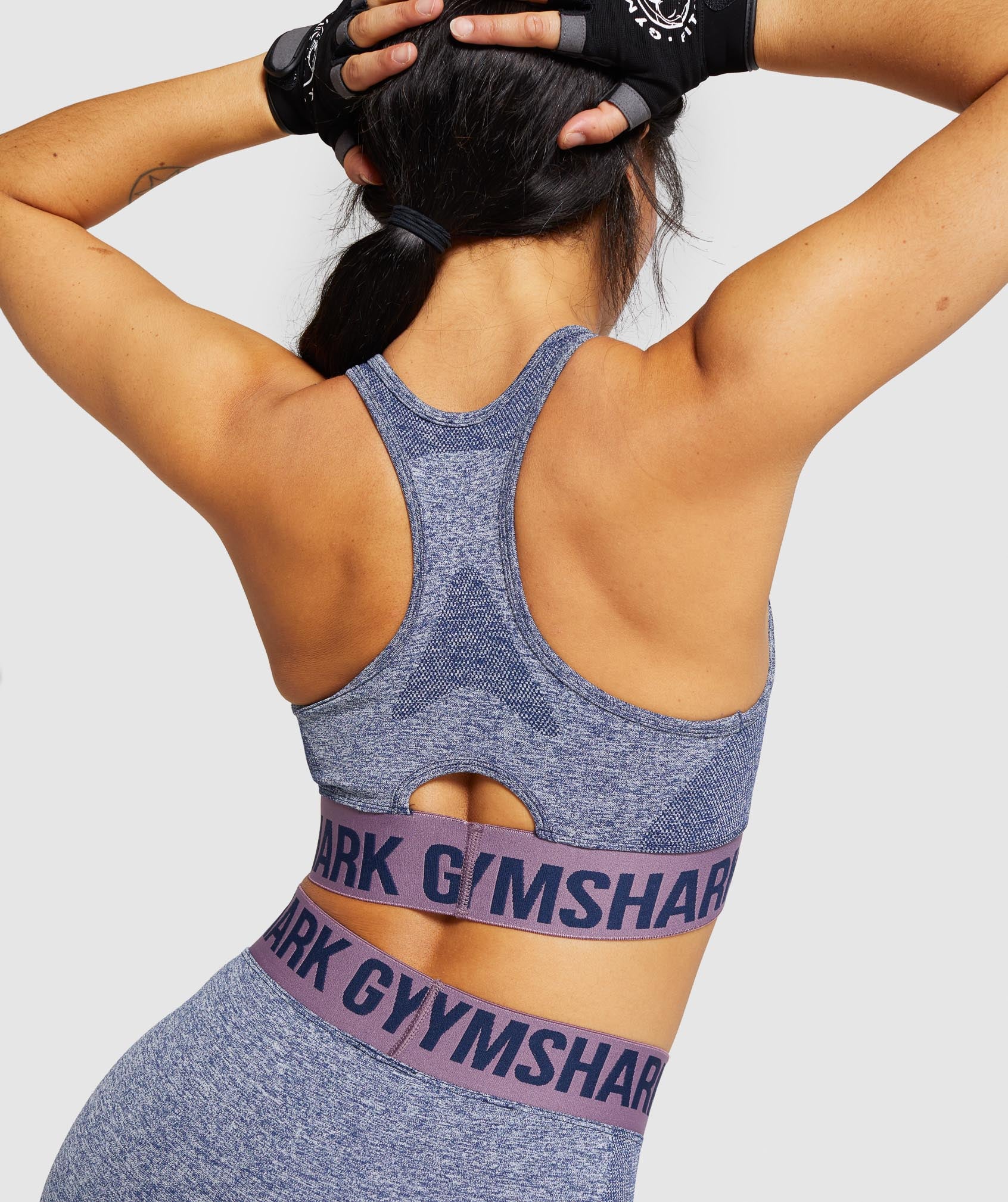 Flex Sports Bra in Navy Marl/Purple - view 6