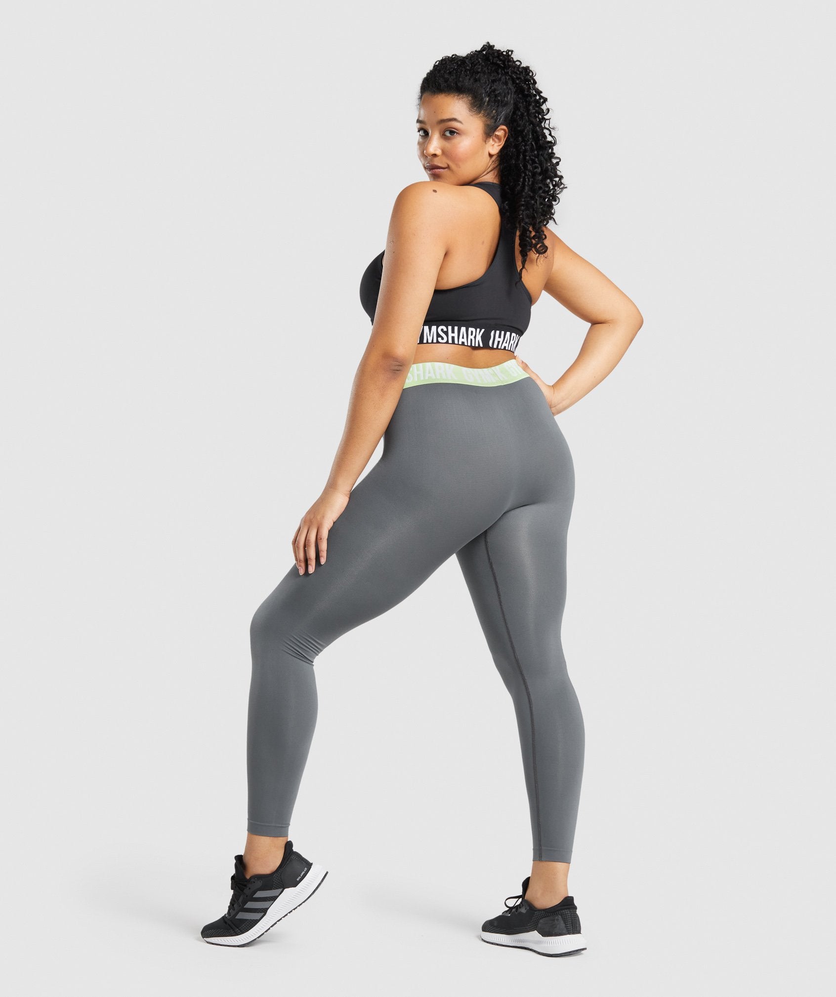 Gymshark Fit Seamless Legging XS- Charcoal/White, Women's Fashion