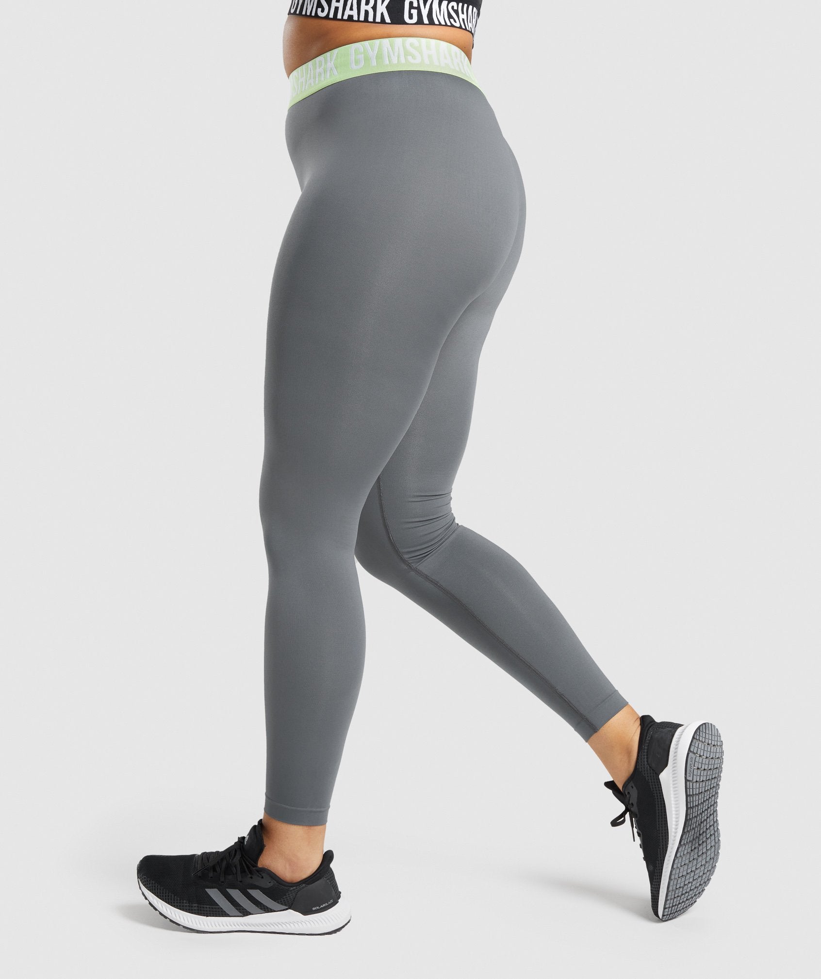 Gymshark Fit Seamless Legging XS- Charcoal/White, Women's Fashion